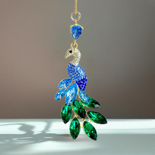 Bling Peacock Charm - Tumbler Handle Charm