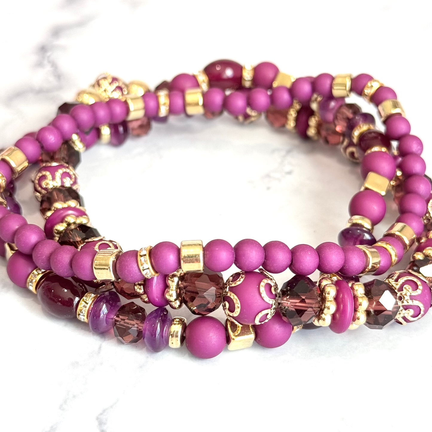 Primrose Purple Tumbler Bracelet Stack -fits 30-40oz