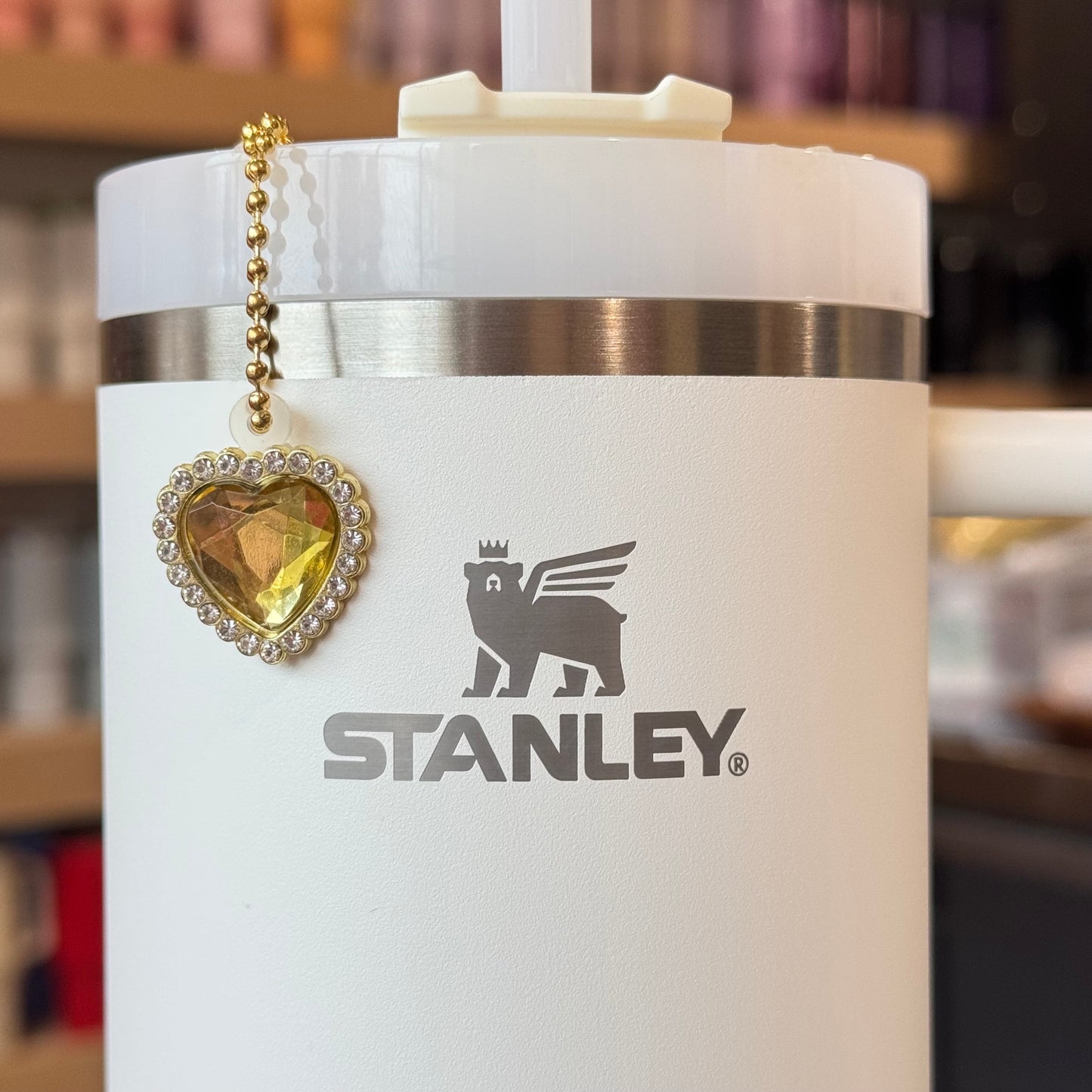 Faceted Heart Charm - Tumbler Handle Charm