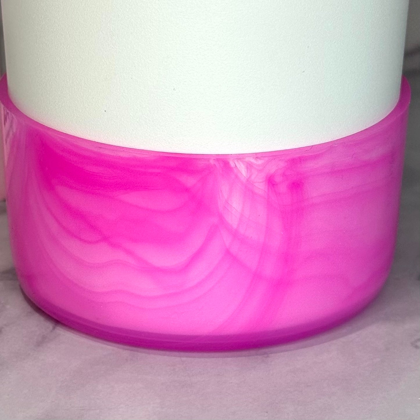 Clear Marble Tinted Hot Pink Tumbler Boot -fits 20-40oz New!