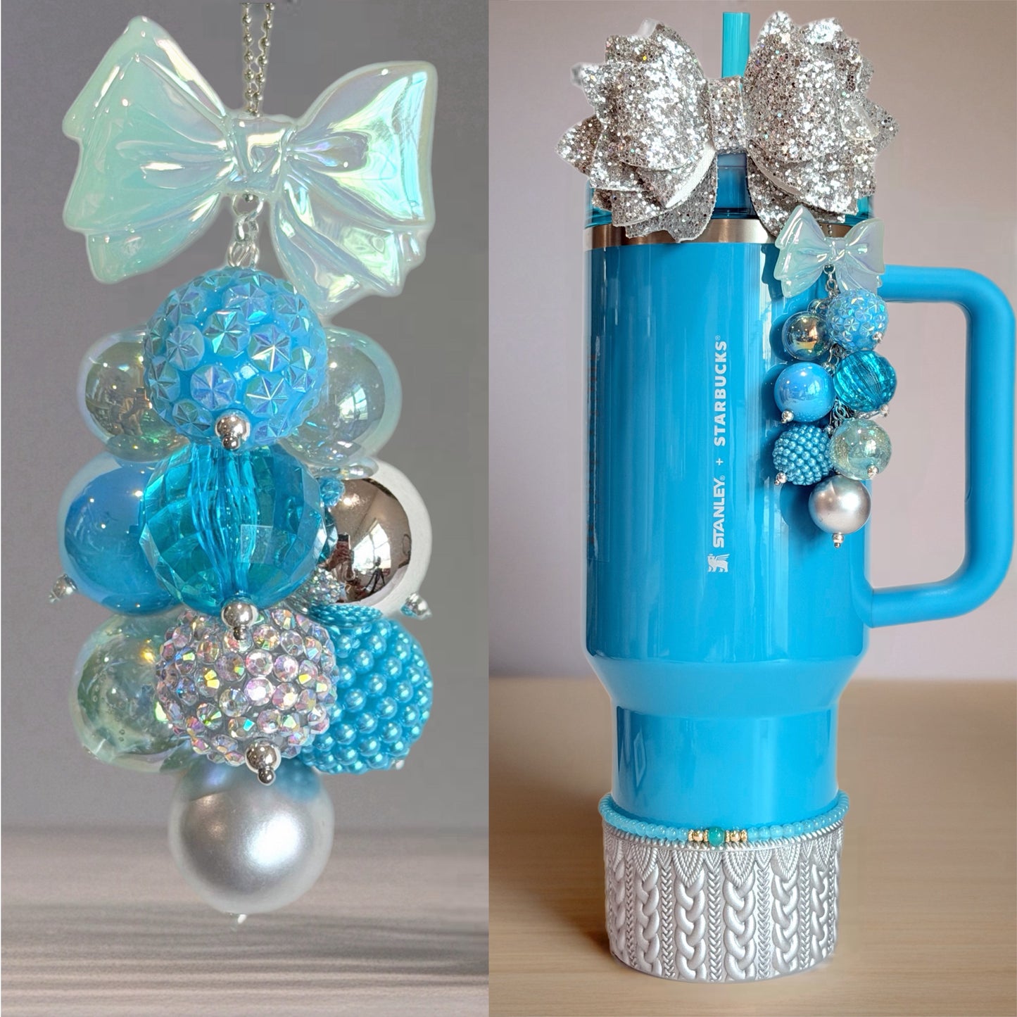 Turquoise Bauble Charm - Tumbler Handle Charm