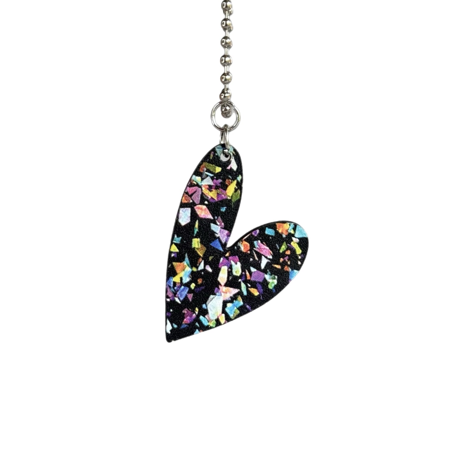 Black Terrazzo Heart Charm - Tumbler Handle Charm