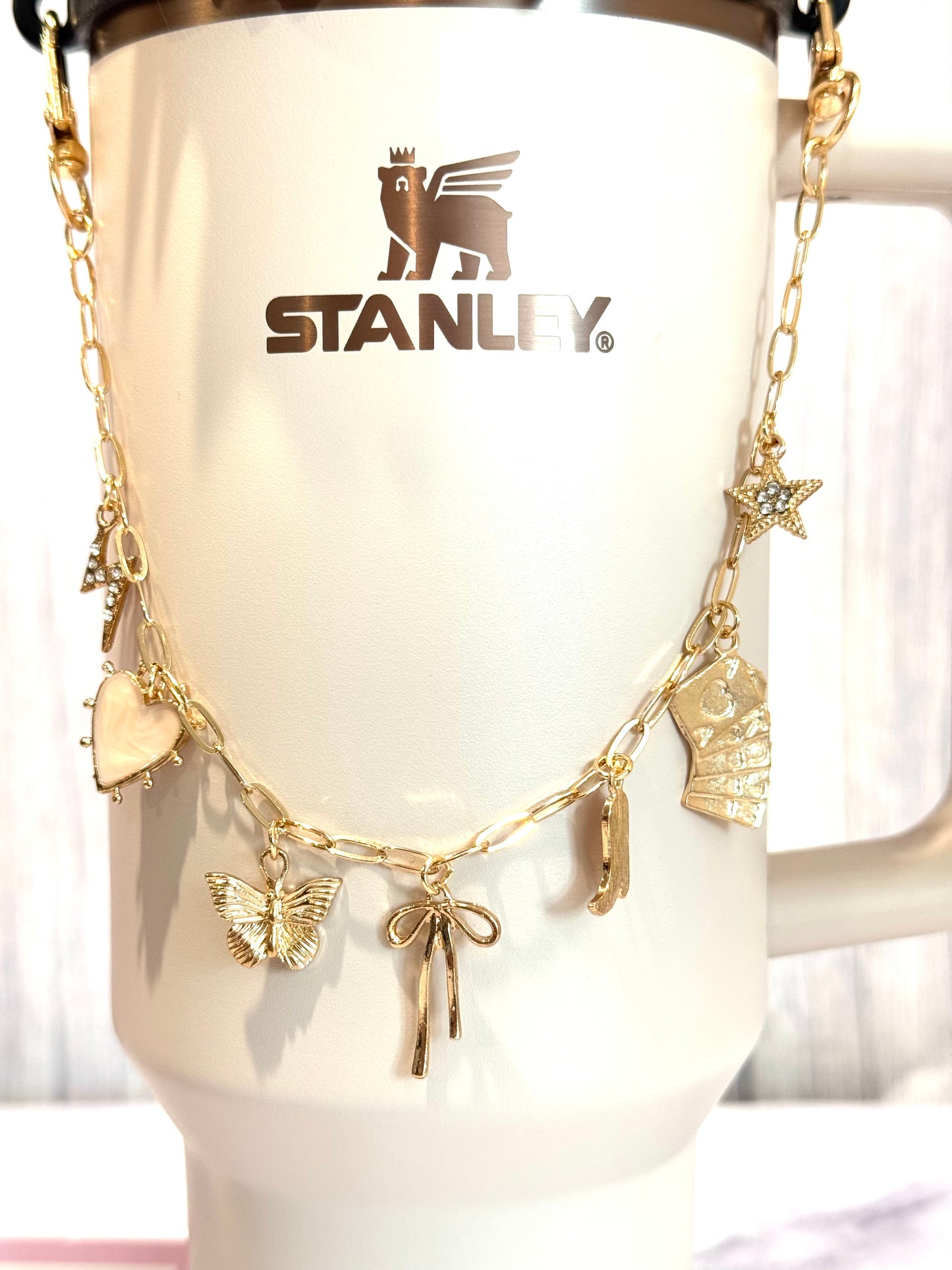 Butterfly & Bows Deluxe Tumbler Charm Necklace