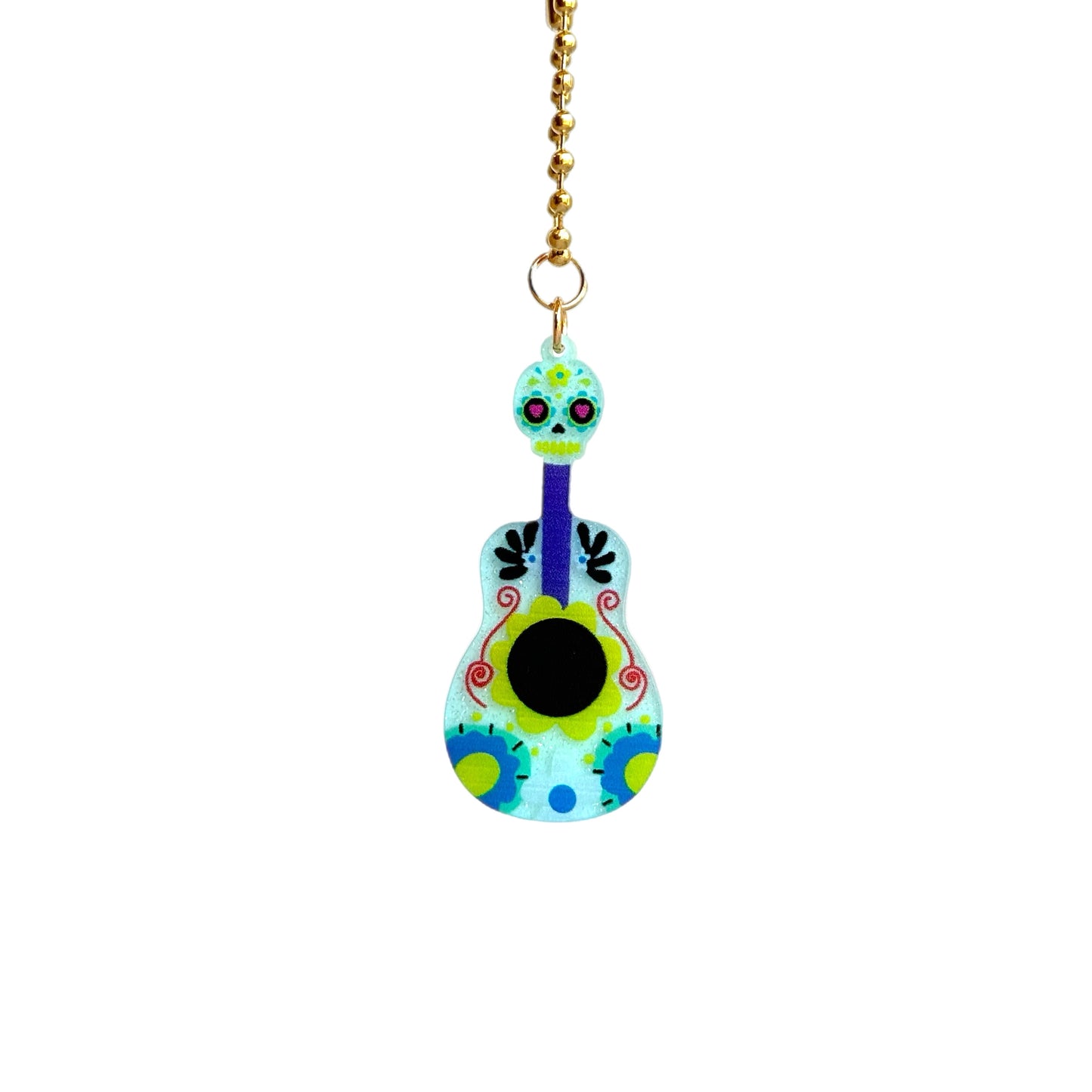 Sugar Skull Guitar Charm - Tumbler Handle Charm