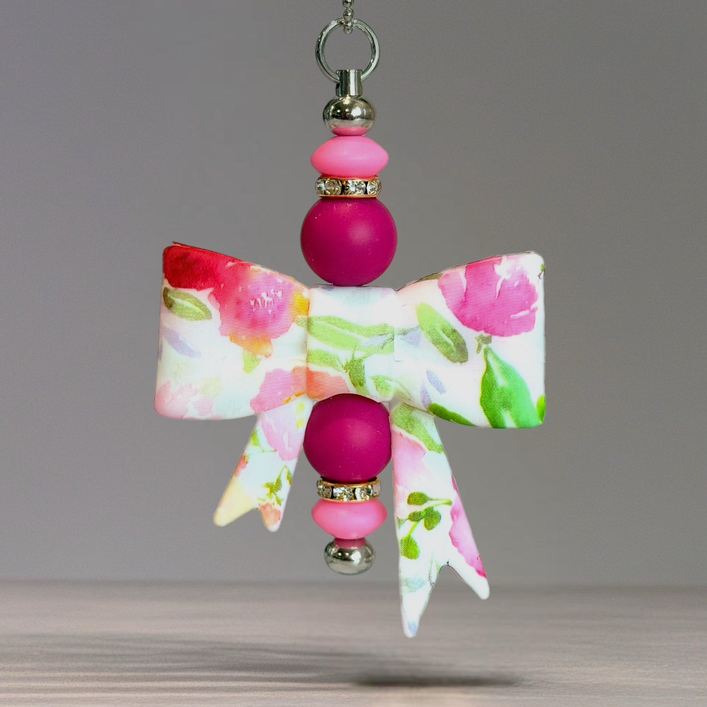 Watercolor Floral 3D Bow Charm - Tumbler Handle Charm