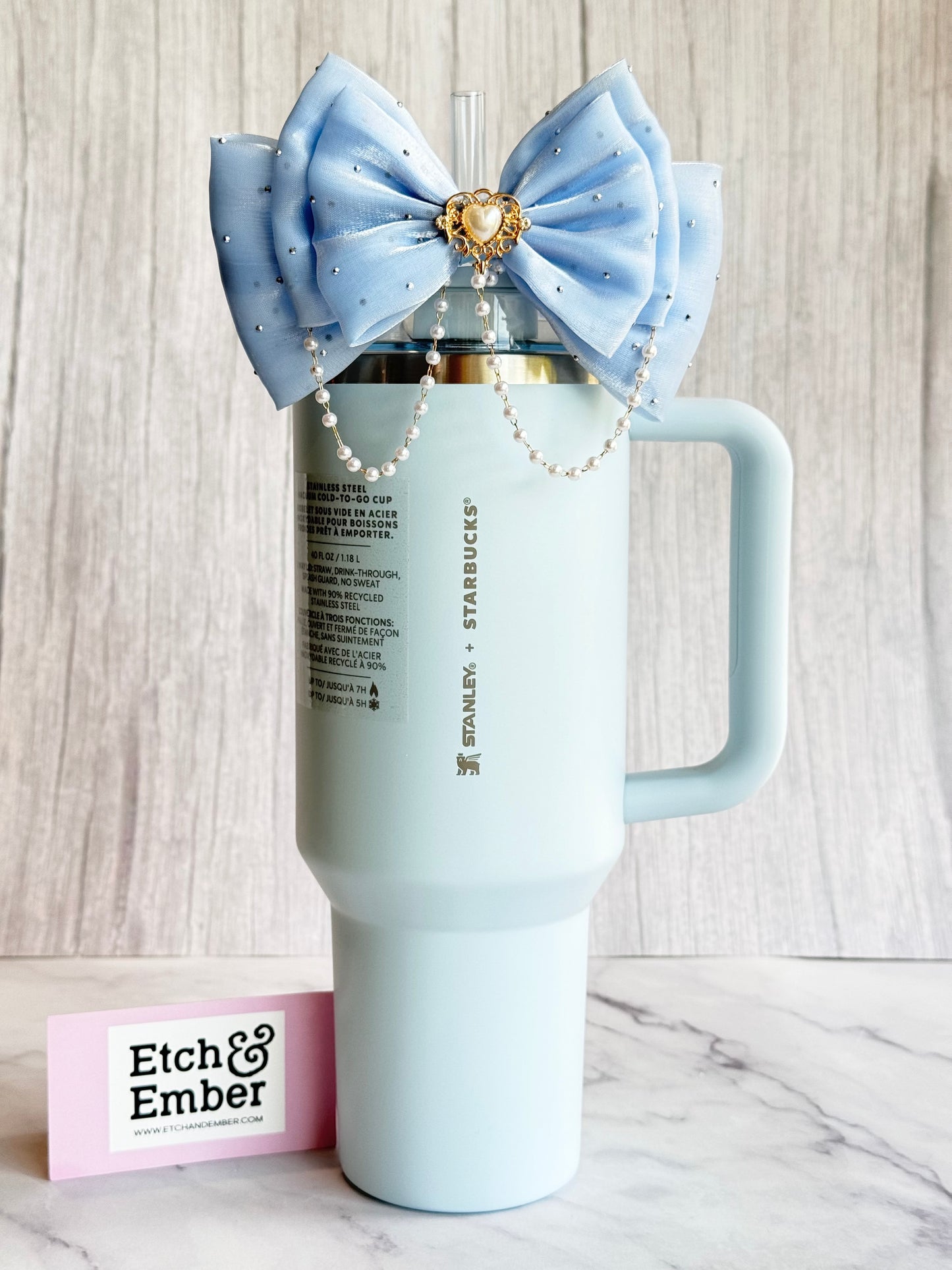 Cinderella Blue Tumbler Bow