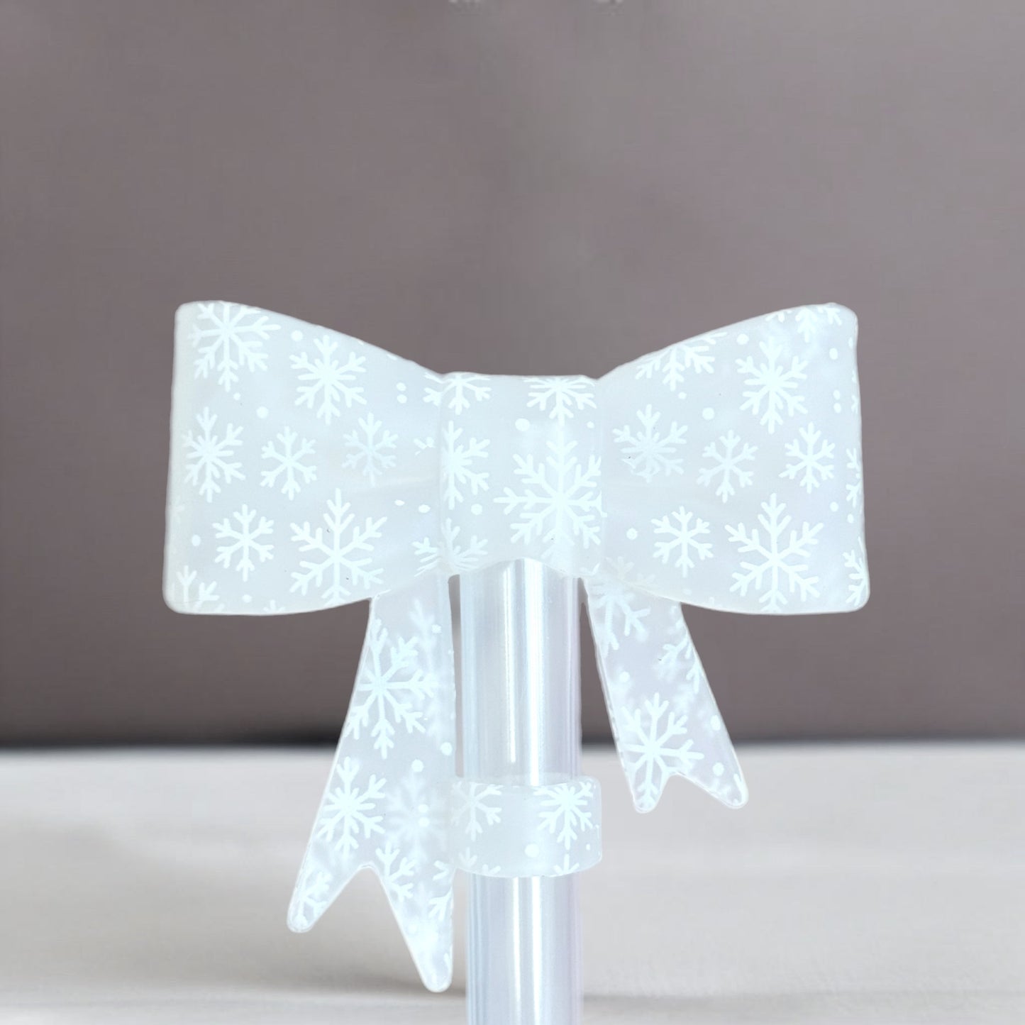 Snowflake 3D Bow Straw Topper