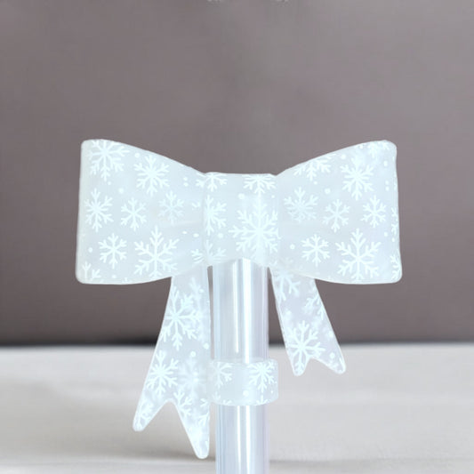 Snowflake 3D Bow Straw Topper