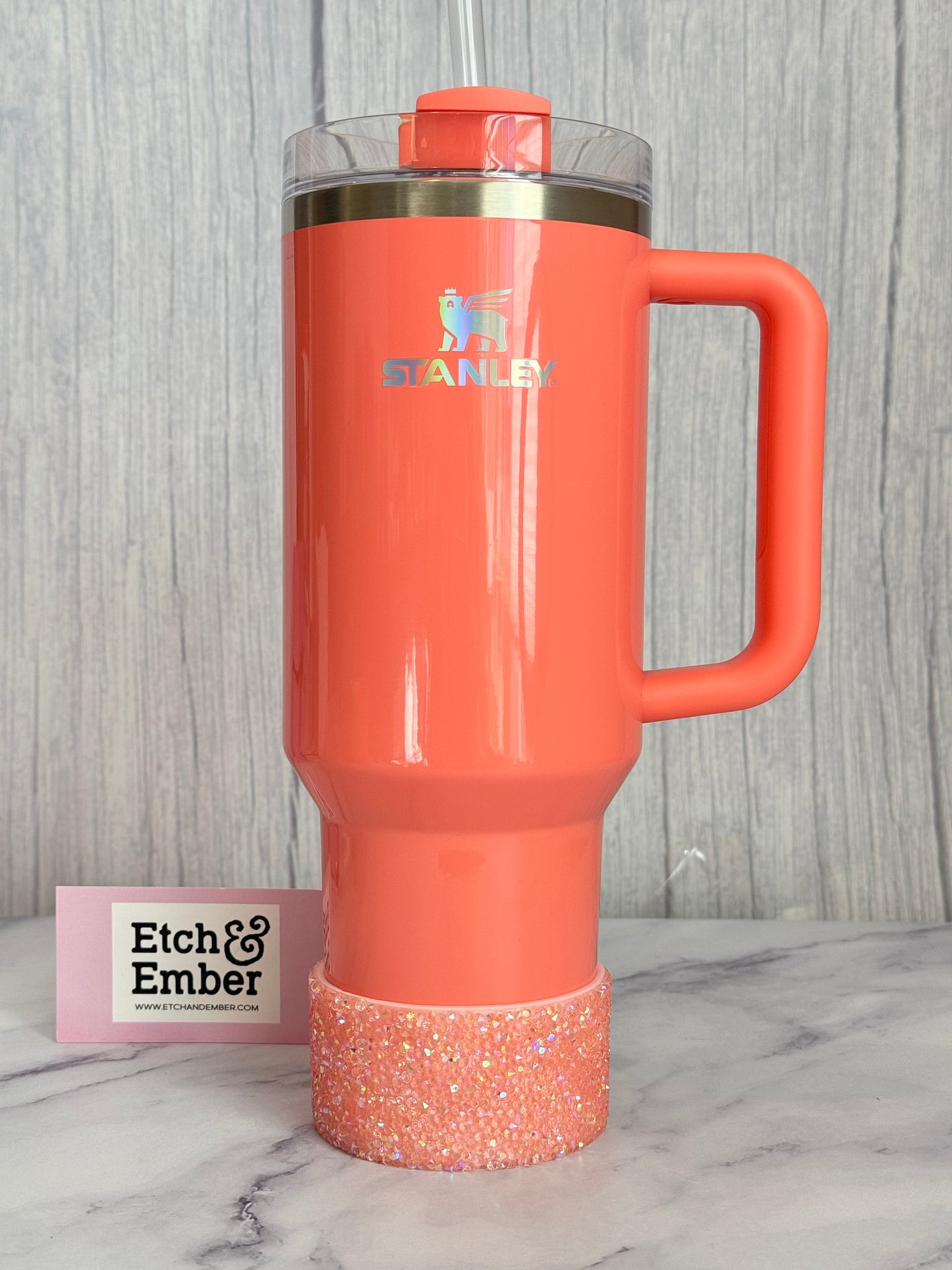 Pucker Peach Druzy BLING Tumbler Boot -fits 40oz New!