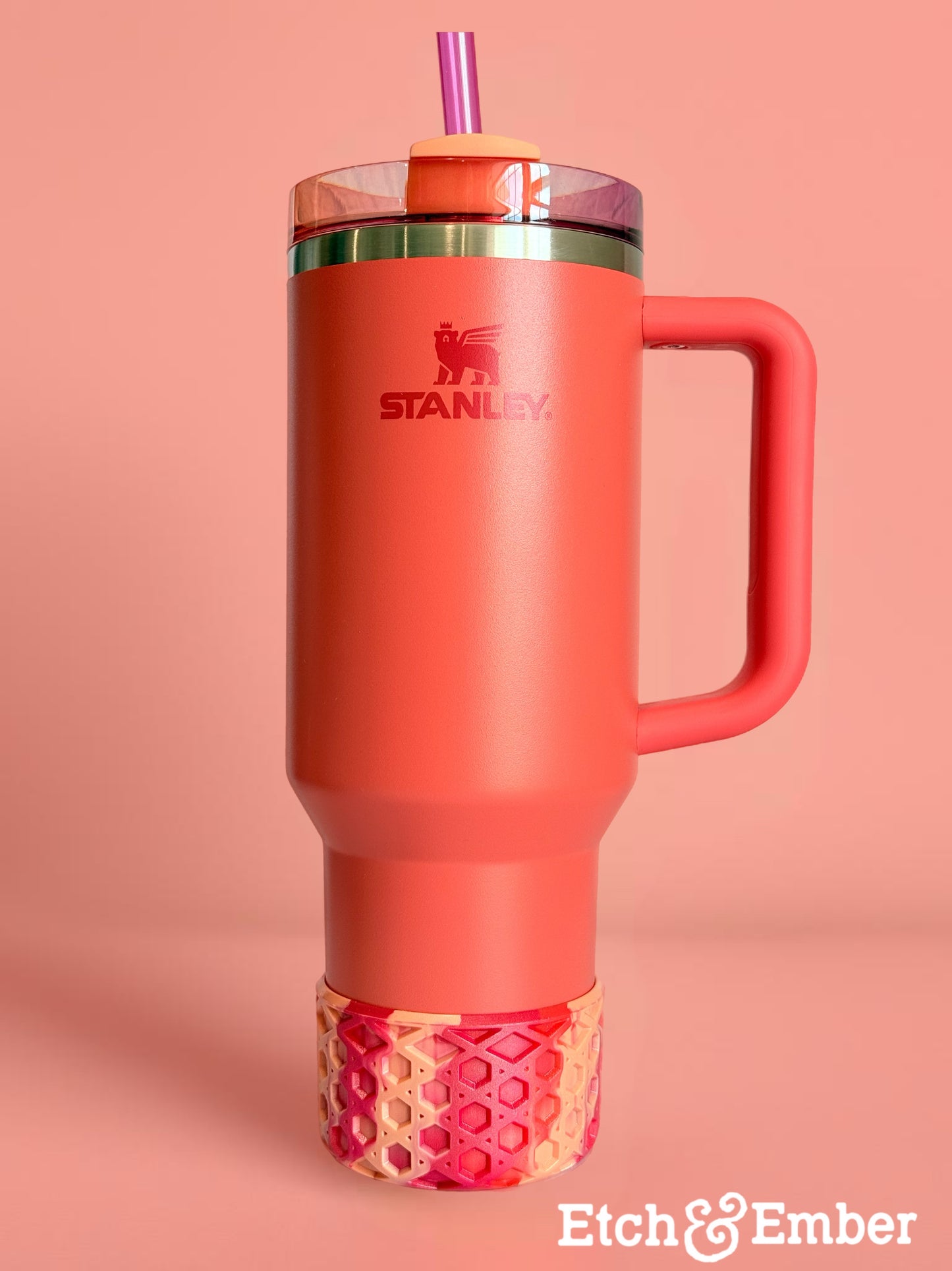 Hot Coral Remix WAFFLE Tumbler Boot -fits 20-40oz