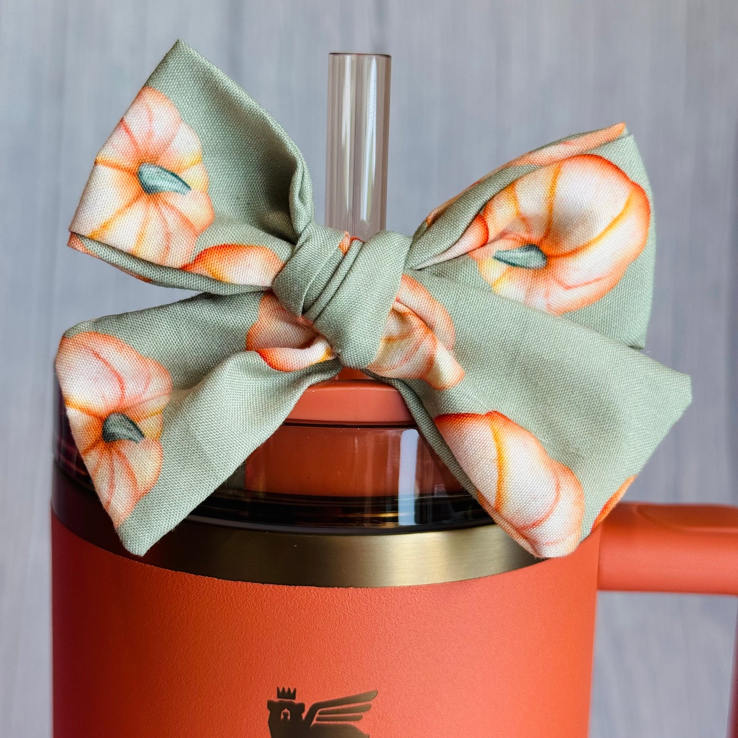 Sage Pumpkin Tumbler Bow - Universal Fit