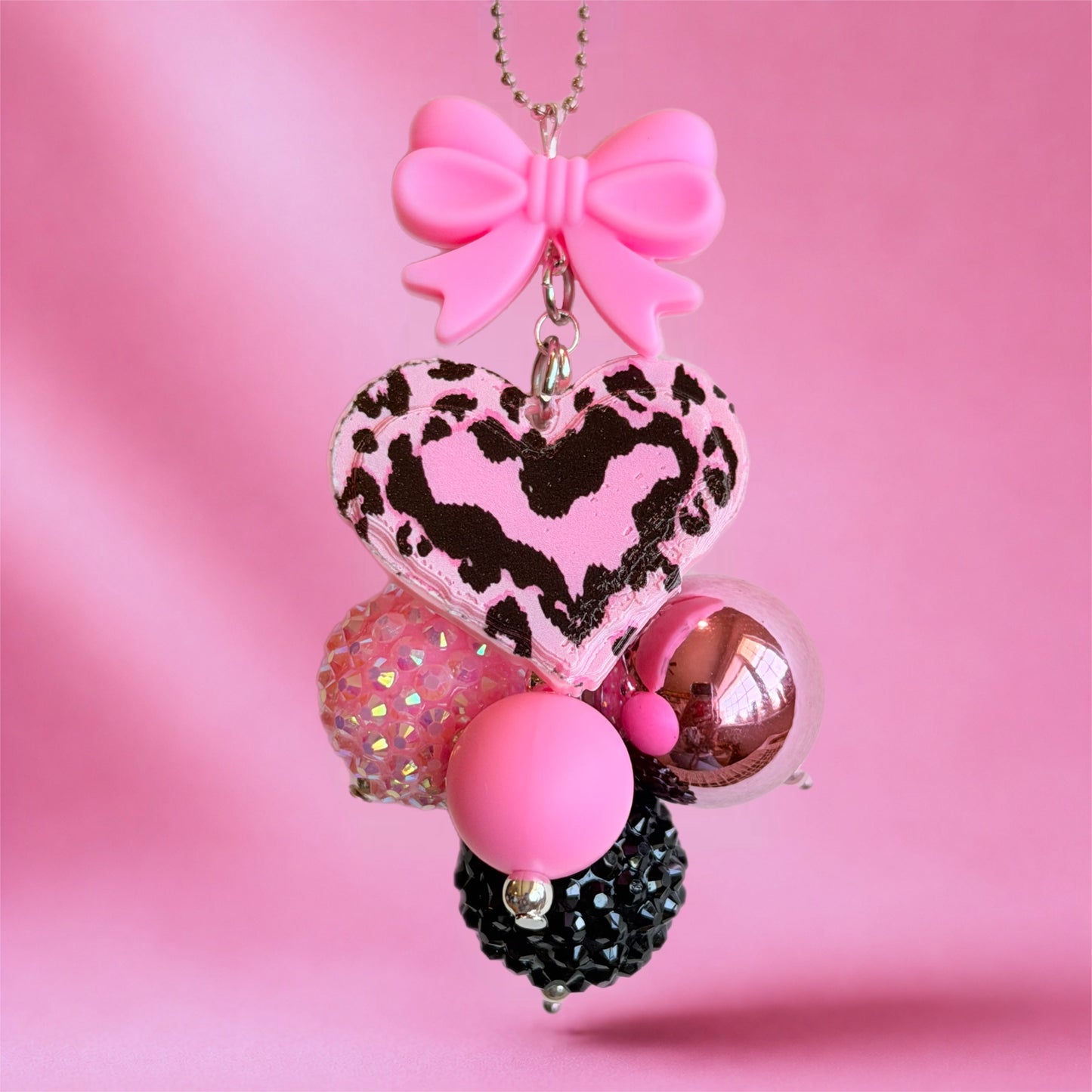 Pink Leopard Mini Bauble Charm - Tumbler Handle Charm