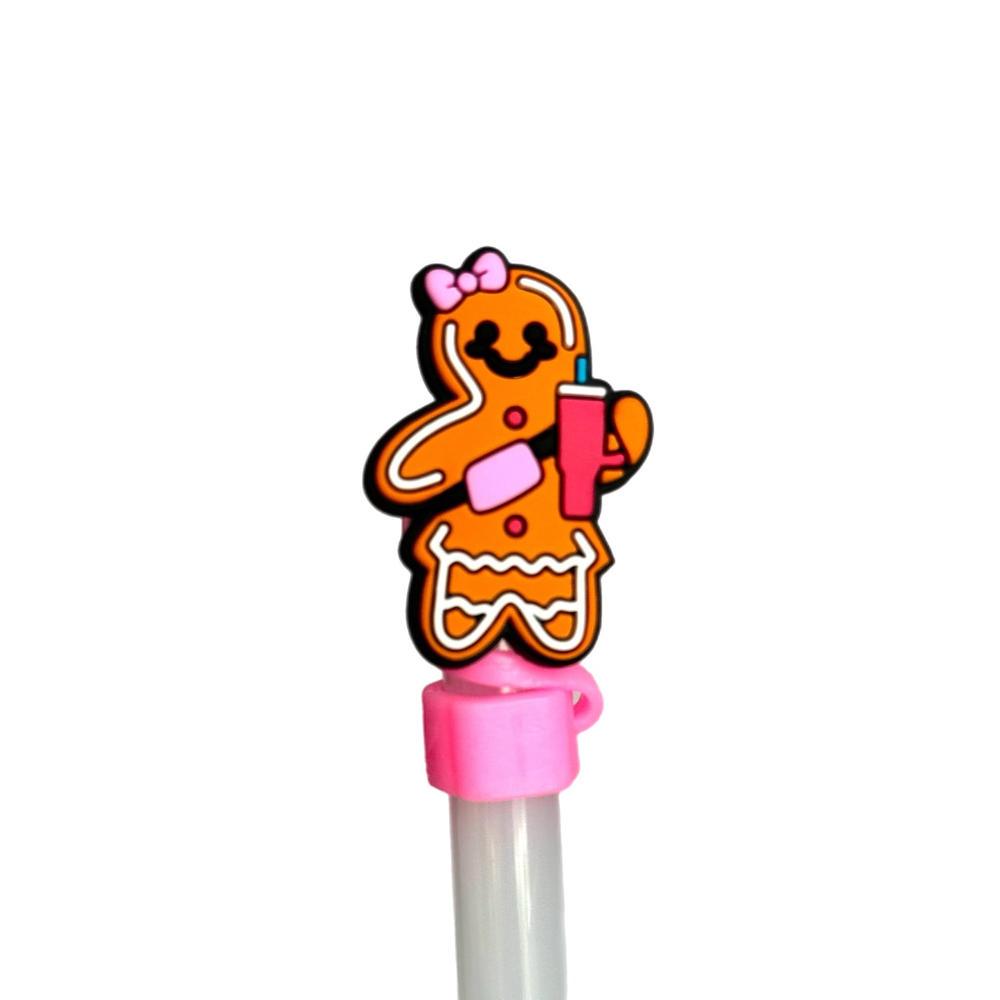 Trendy Gingerbread Girl Straw Topper