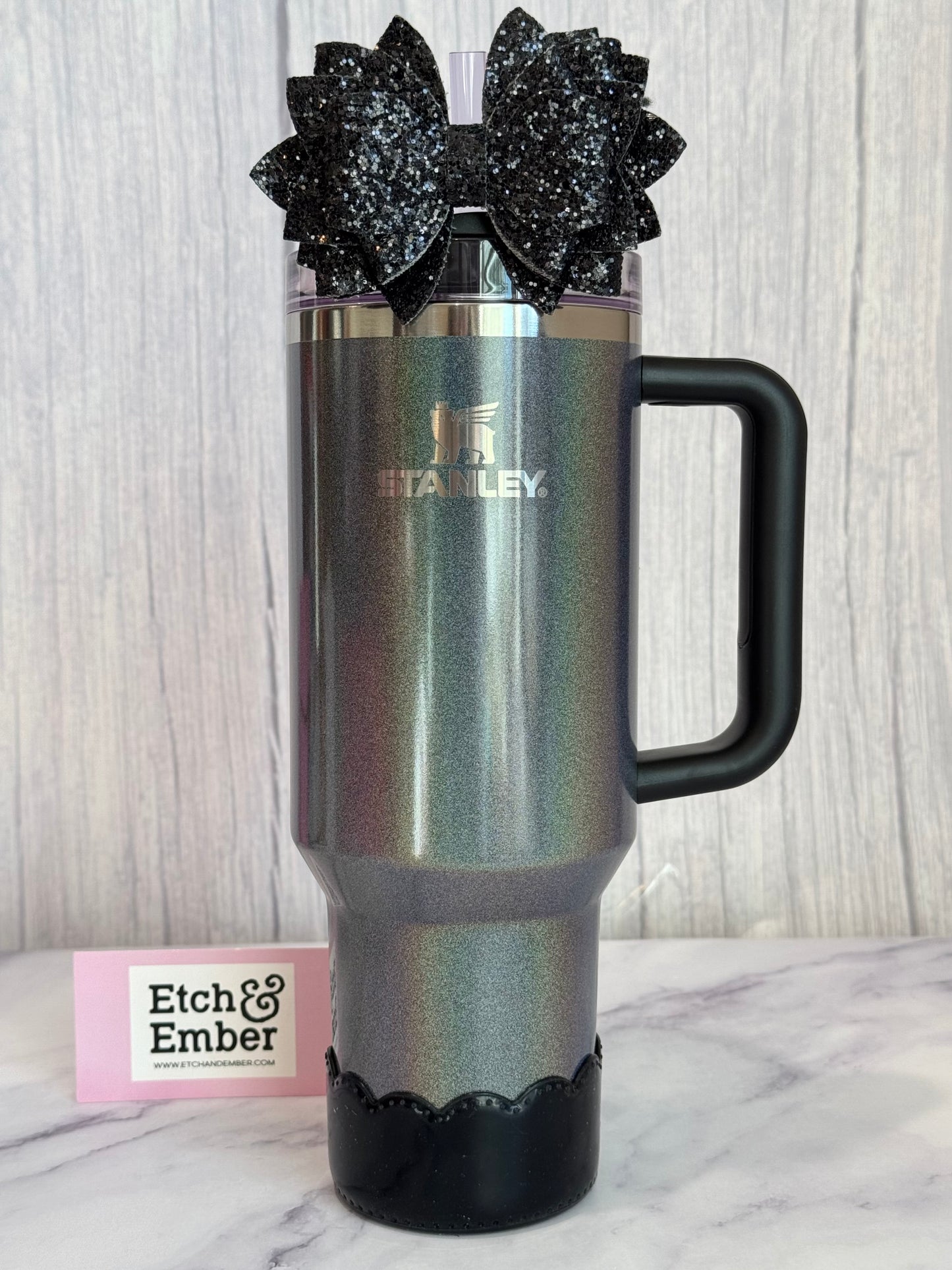 Black Gloss Scallop Tumbler Boot -fits 20-40oz New!