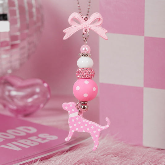 Polka Dot Pup Charm - Tumbler Handle Charm