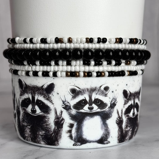 Black & White Tumbler Bracelet Stack -fits 30-40oz