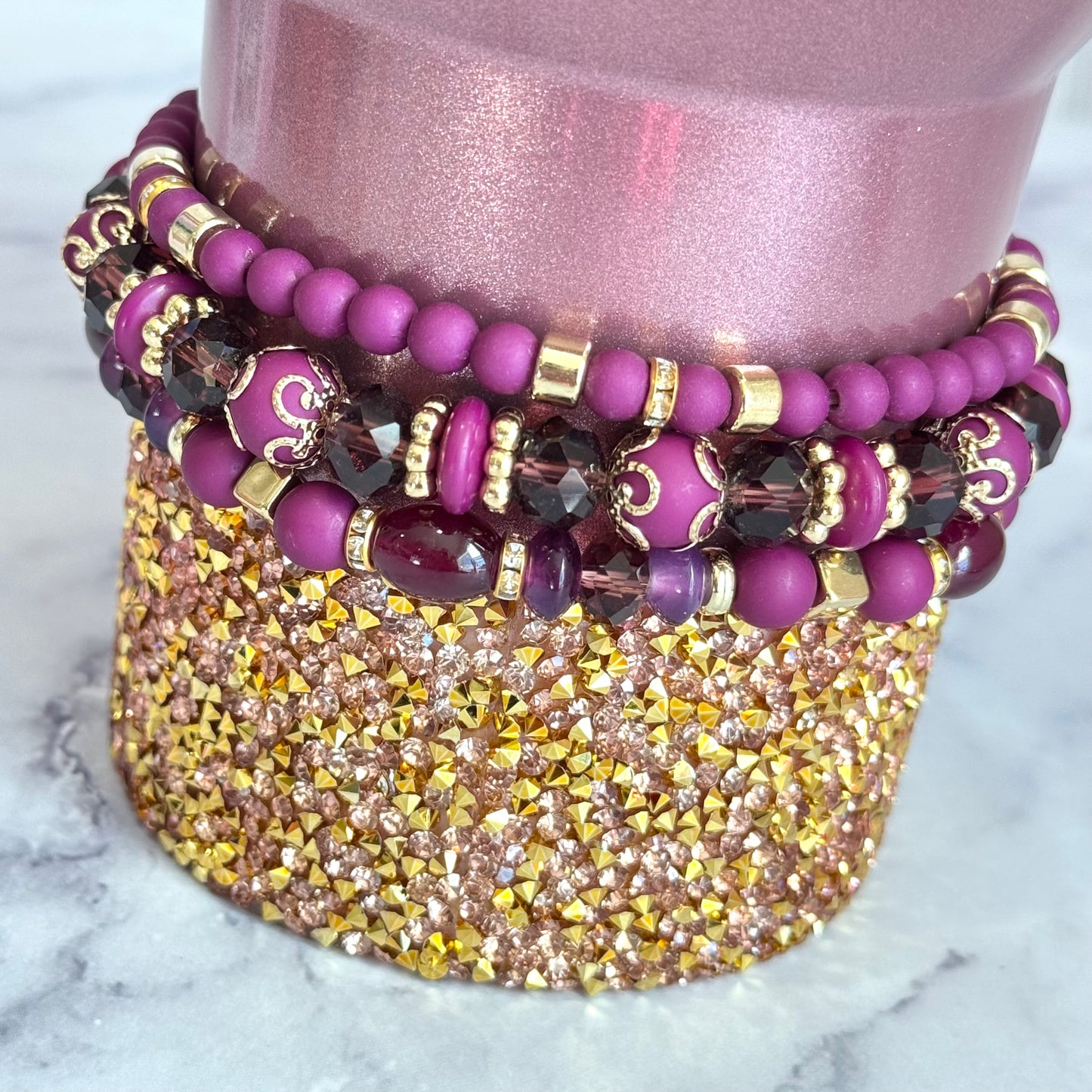 Primrose Purple Tumbler Bracelet Stack -fits 30-40oz