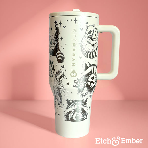 Cream Custom Engraved Hydrojug 40 oz - In My Feral Era – Etch and