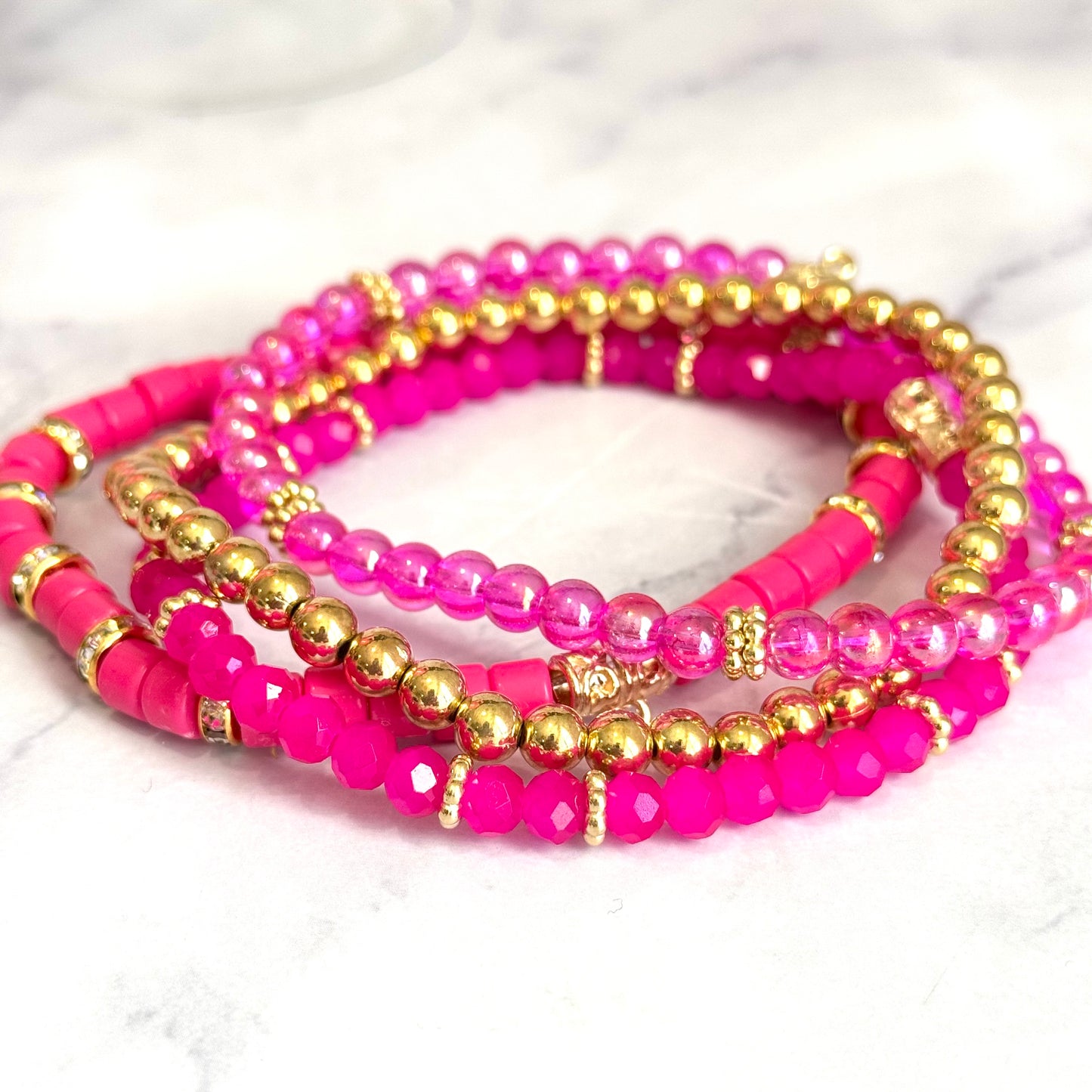 Glinda Pink Tumbler Bracelet Stack -fits 30-40oz