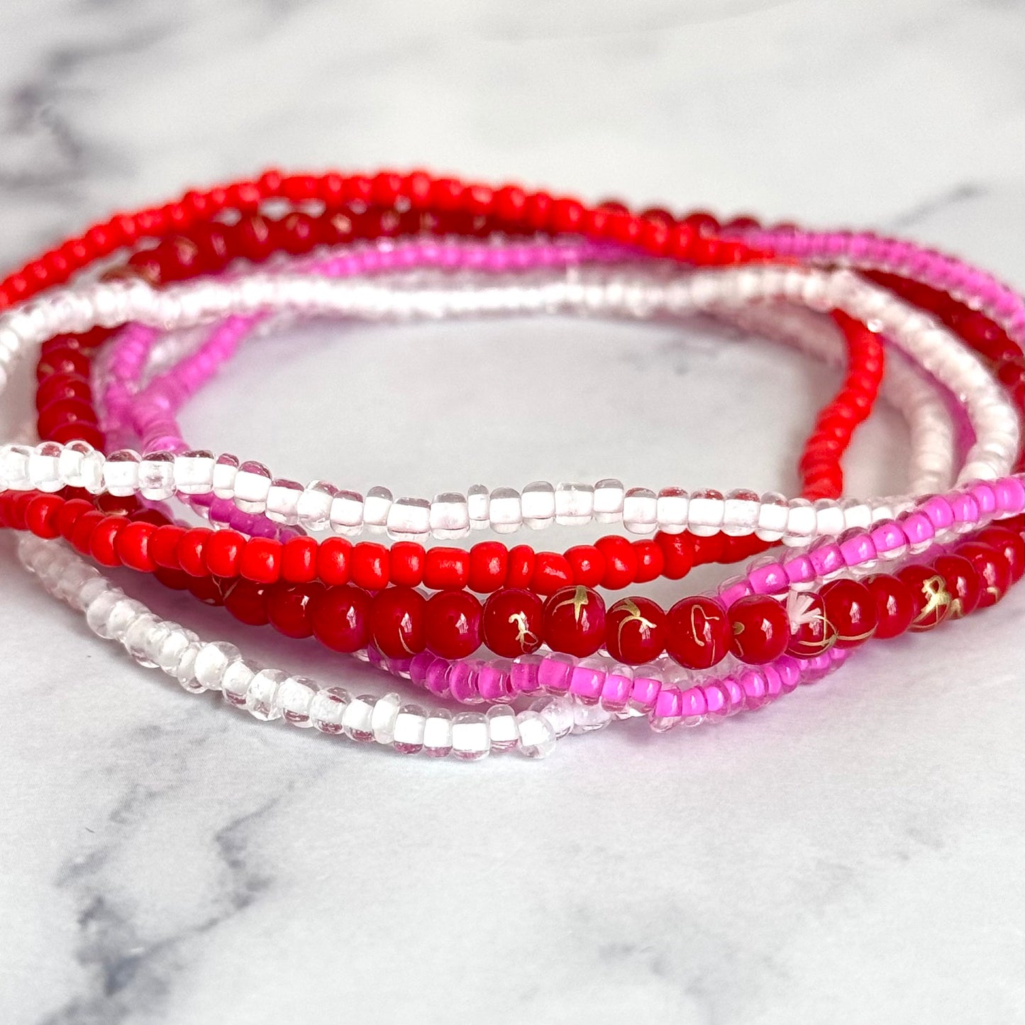 Pink & Red Tumbler Bracelet Stack -fits 30-40oz