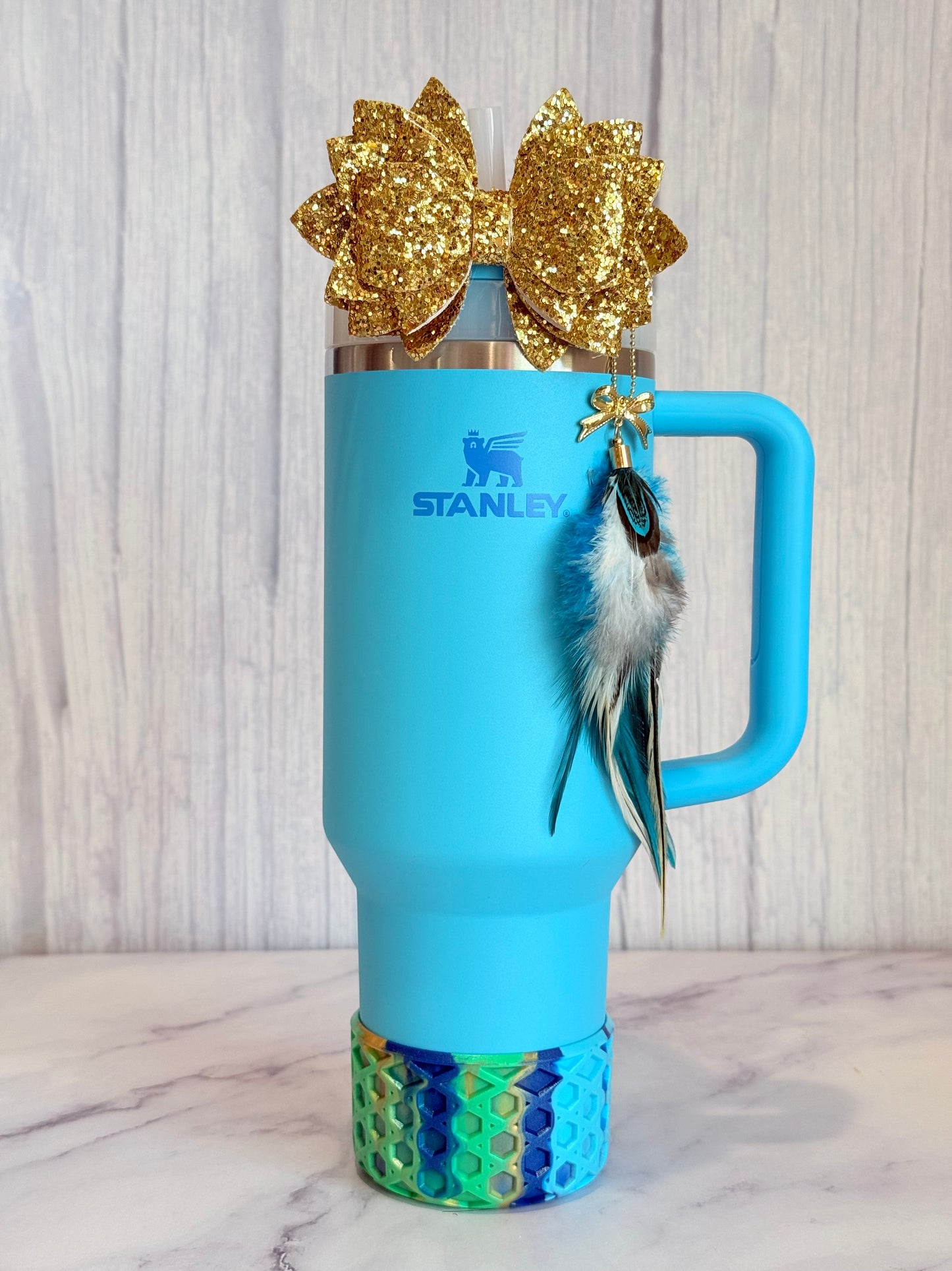 Peacock Feather Charm - Tumbler Handle Charm