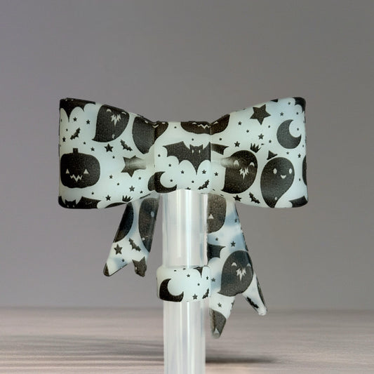Glow in the Dark 3D Bow Straw Topper