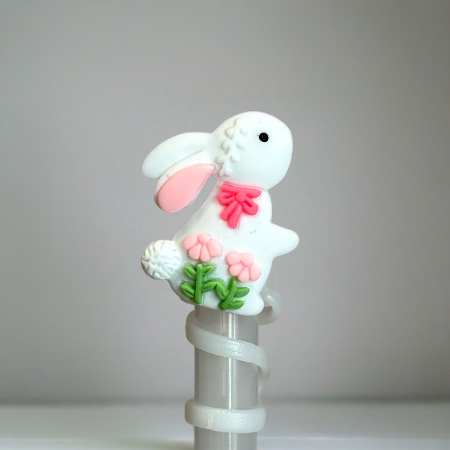 Spring Bunny Straw Topper