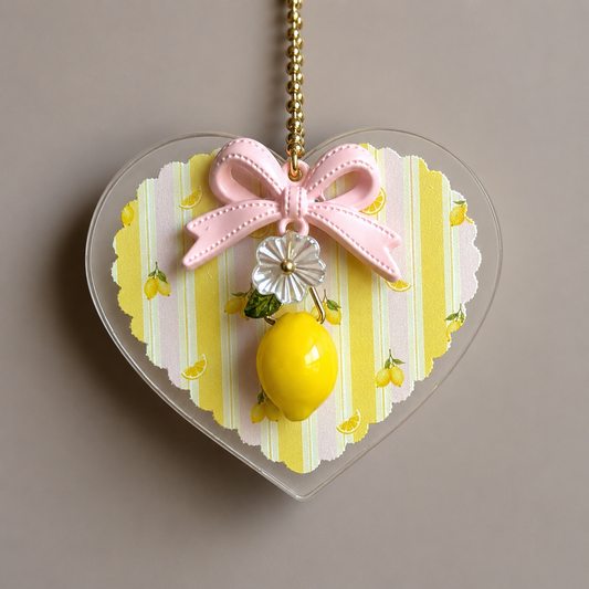 Pink Lemonade Heart Charm - Tumbler Handle Charm