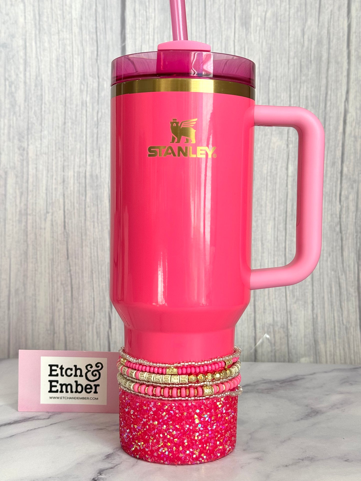 Pink Parade Druzy BLING Tumbler Boot -fits 40oz New!