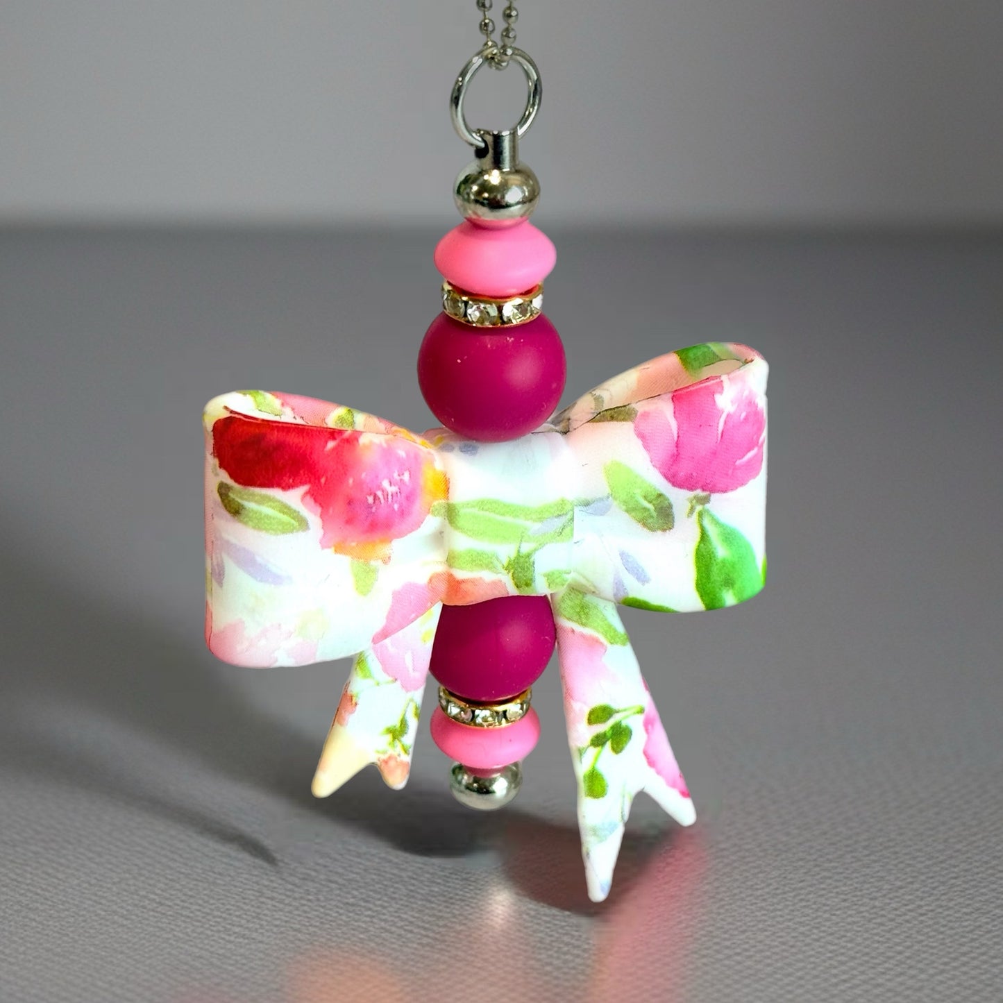 Watercolor Floral 3D Bow Charm - Tumbler Handle Charm