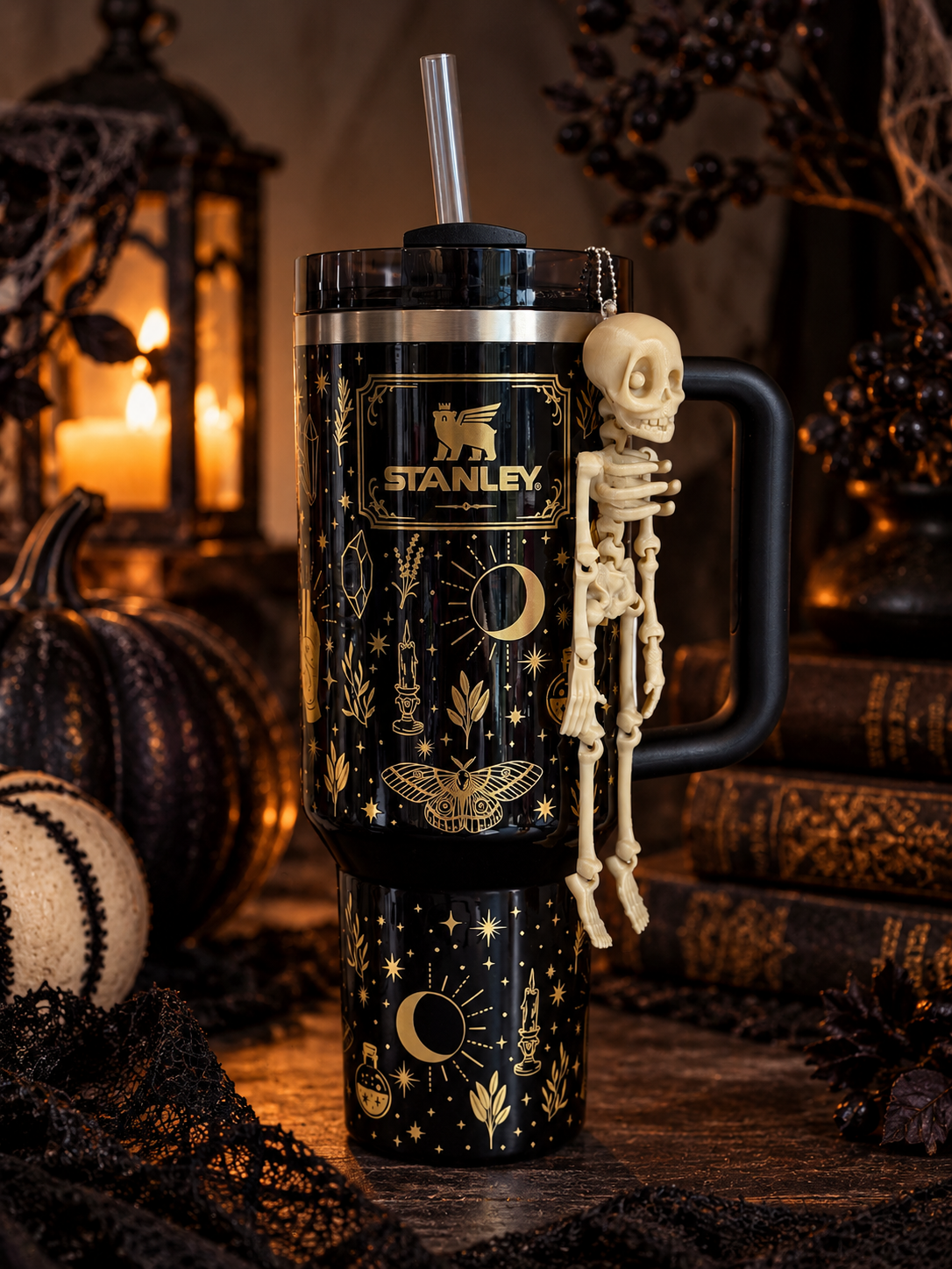 3D Skeleton Tumbler Handle Charm, view 2, fits Owala FreeSip #2