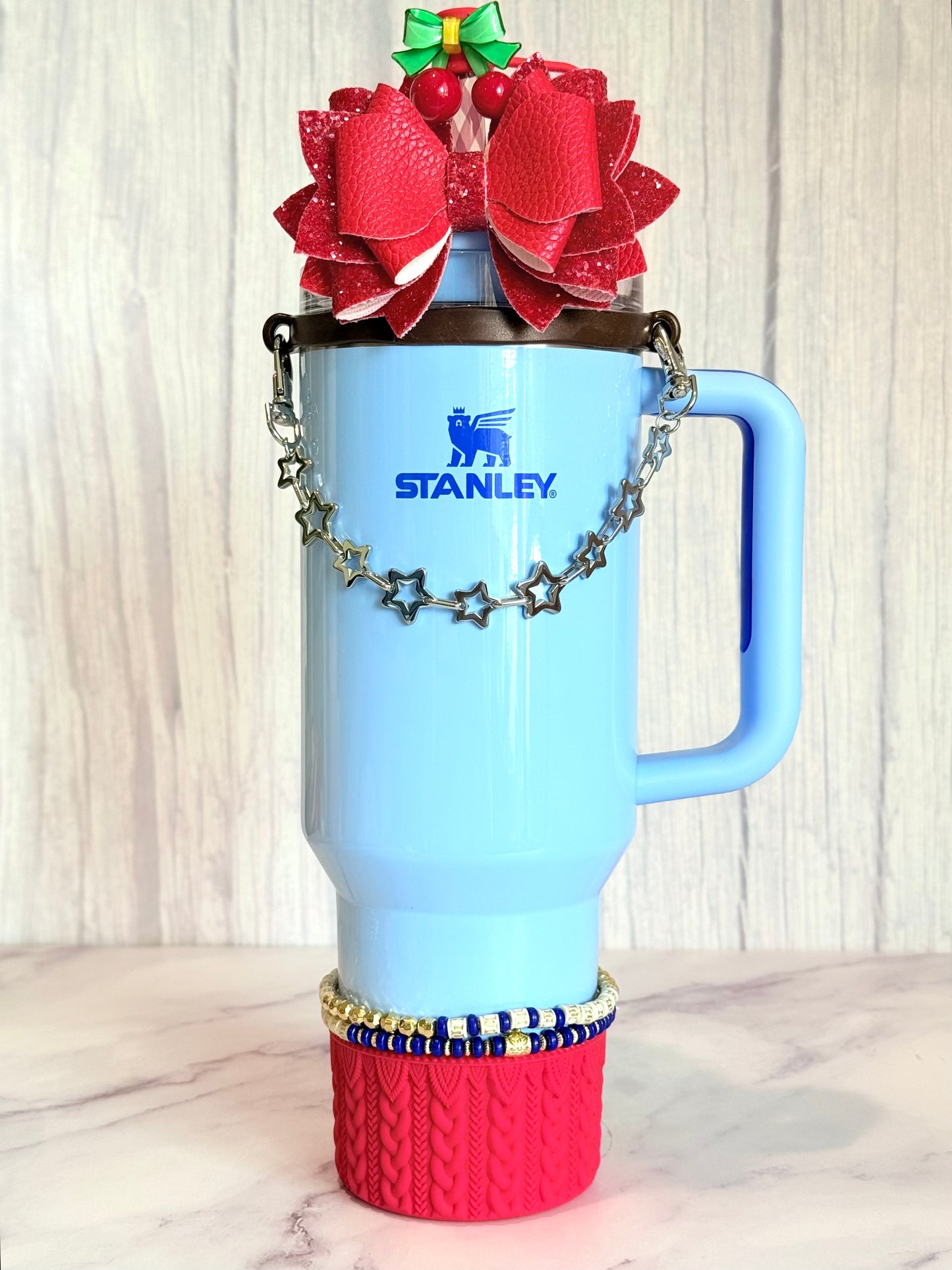 Silver Stars Deluxe Tumbler Charm Necklace