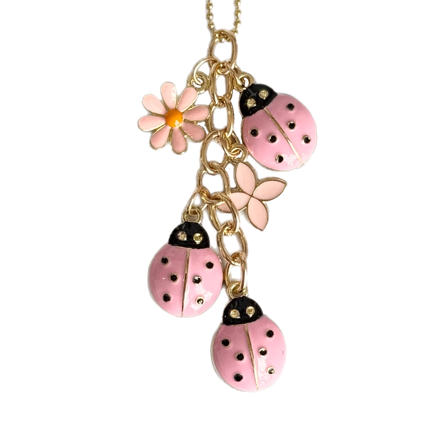 Pink Lady Bugs Charm - Tumbler Handle Charm