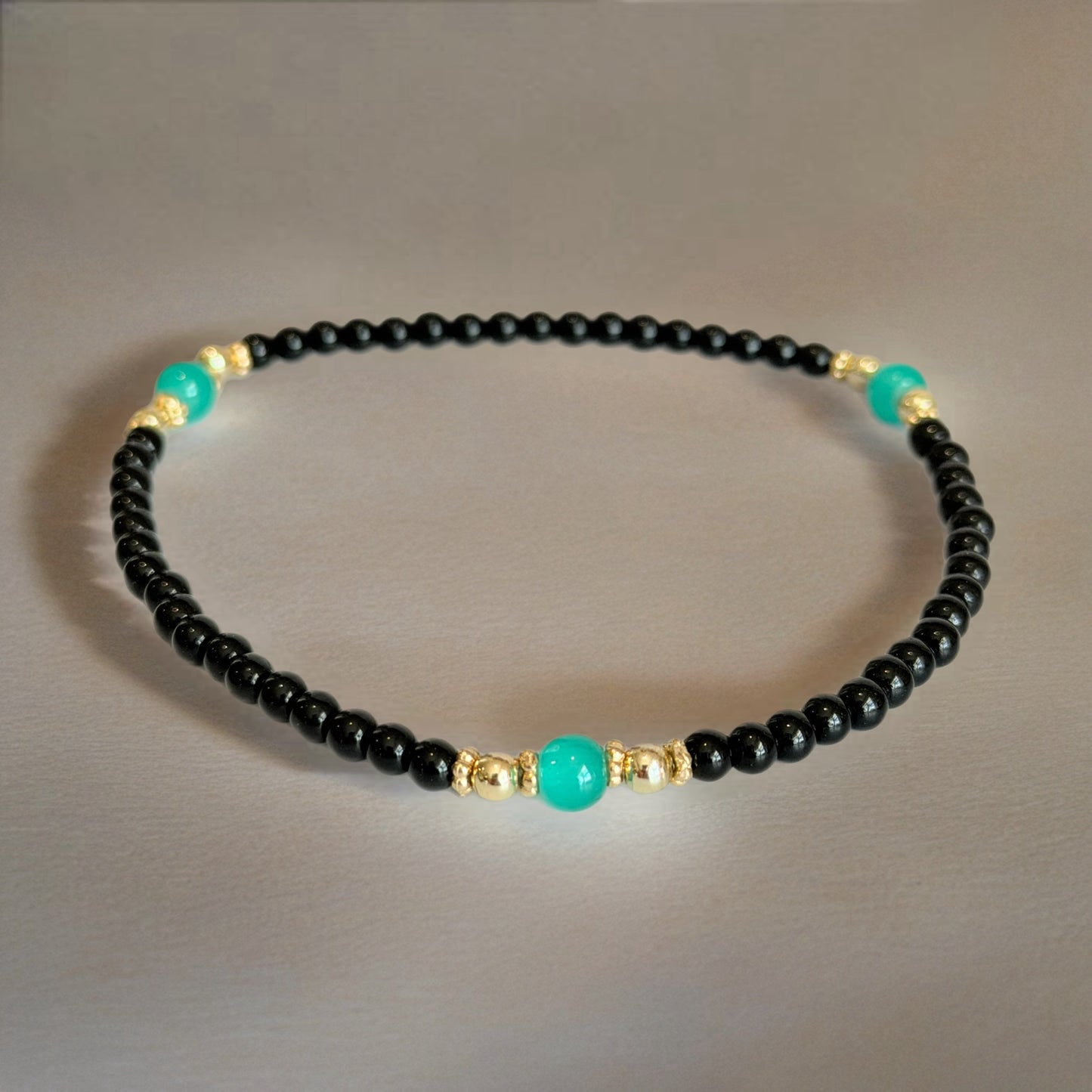 Turquoise & Black Tumbler Bracelet