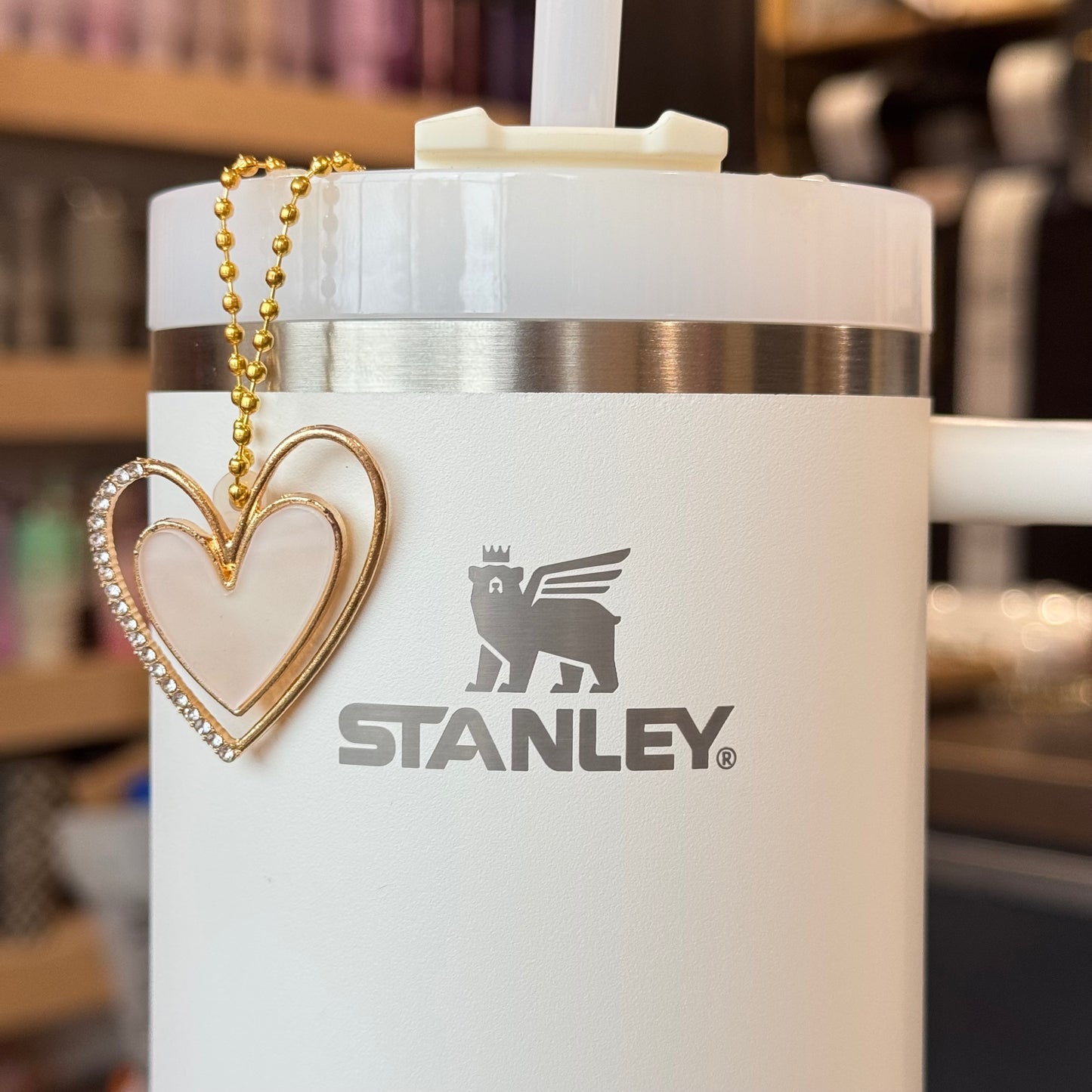 Double Heart Charm - Tumbler Handle Charm