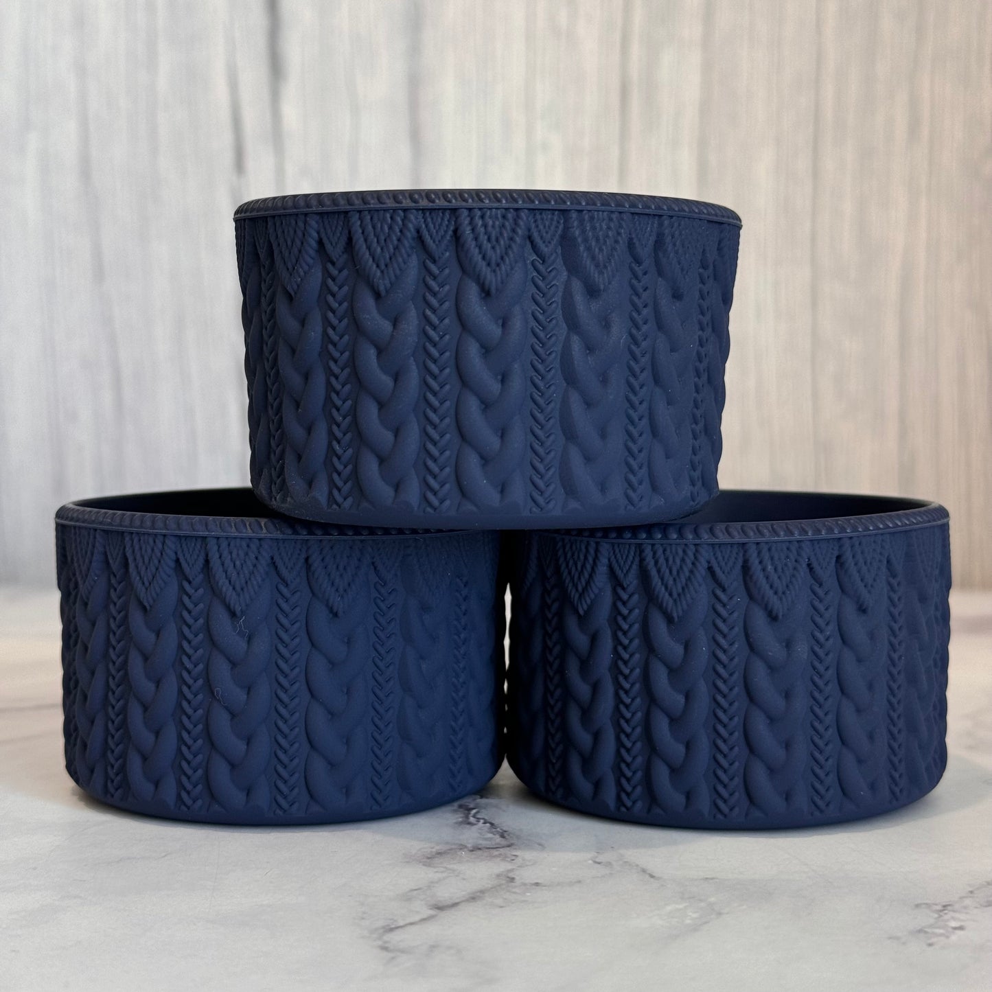 NAVY MACRAME Tumbler Boot -fits 20-40oz