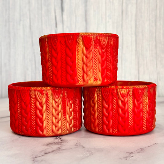 RED & GOLD MACRAME Tumbler Boot -fits 20-40oz