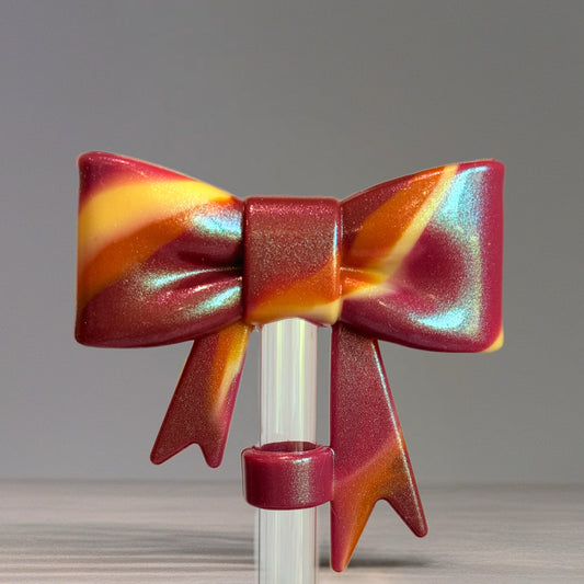 Apple Cider 3D Bow Straw Topper