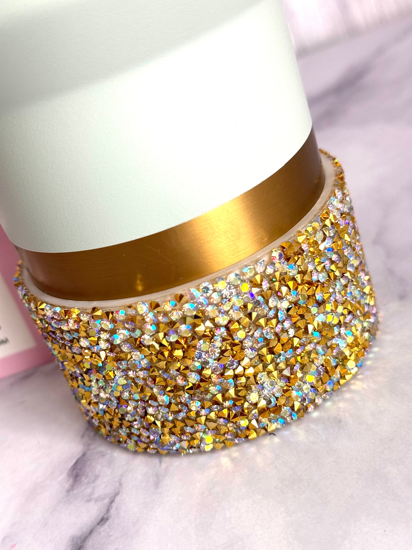 Ice Gold Druzy BLING Tumbler Boot -fits 40oz New!