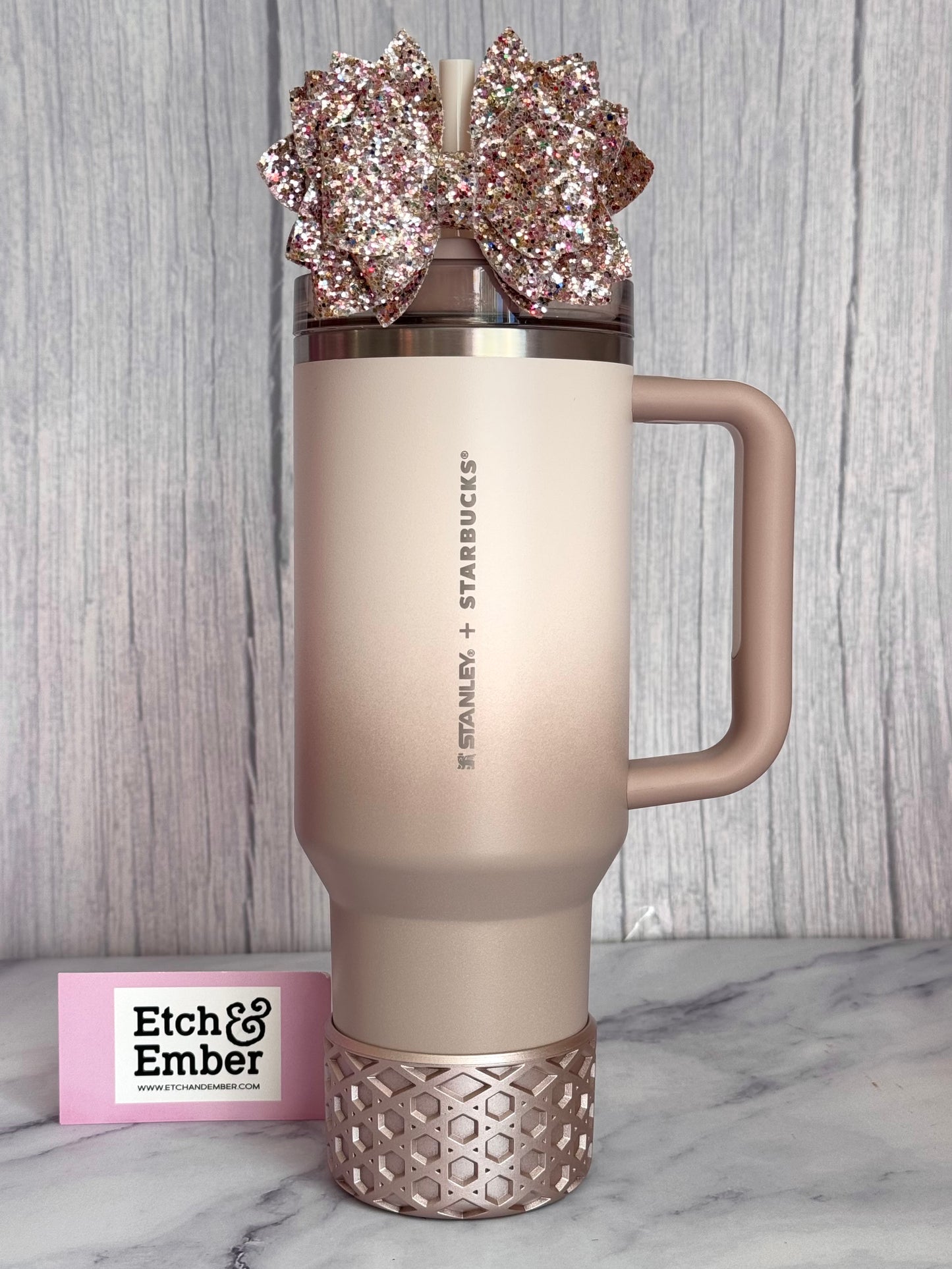 Rose Gold Metallic Waffle Tumbler Boot -Fall fits 20-40oz