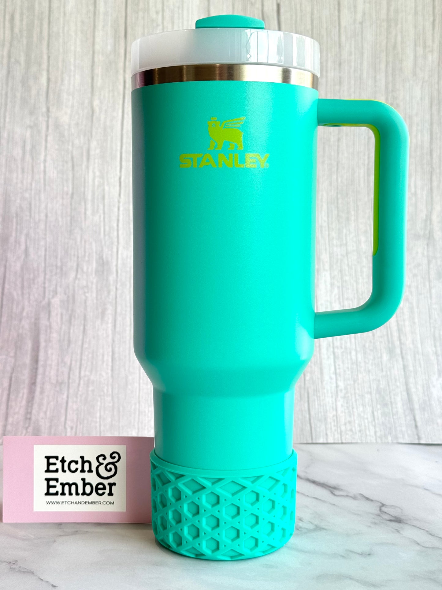 TROPICAL TEAL WAFFLE Tumbler Boot -fits 20-40oz New!