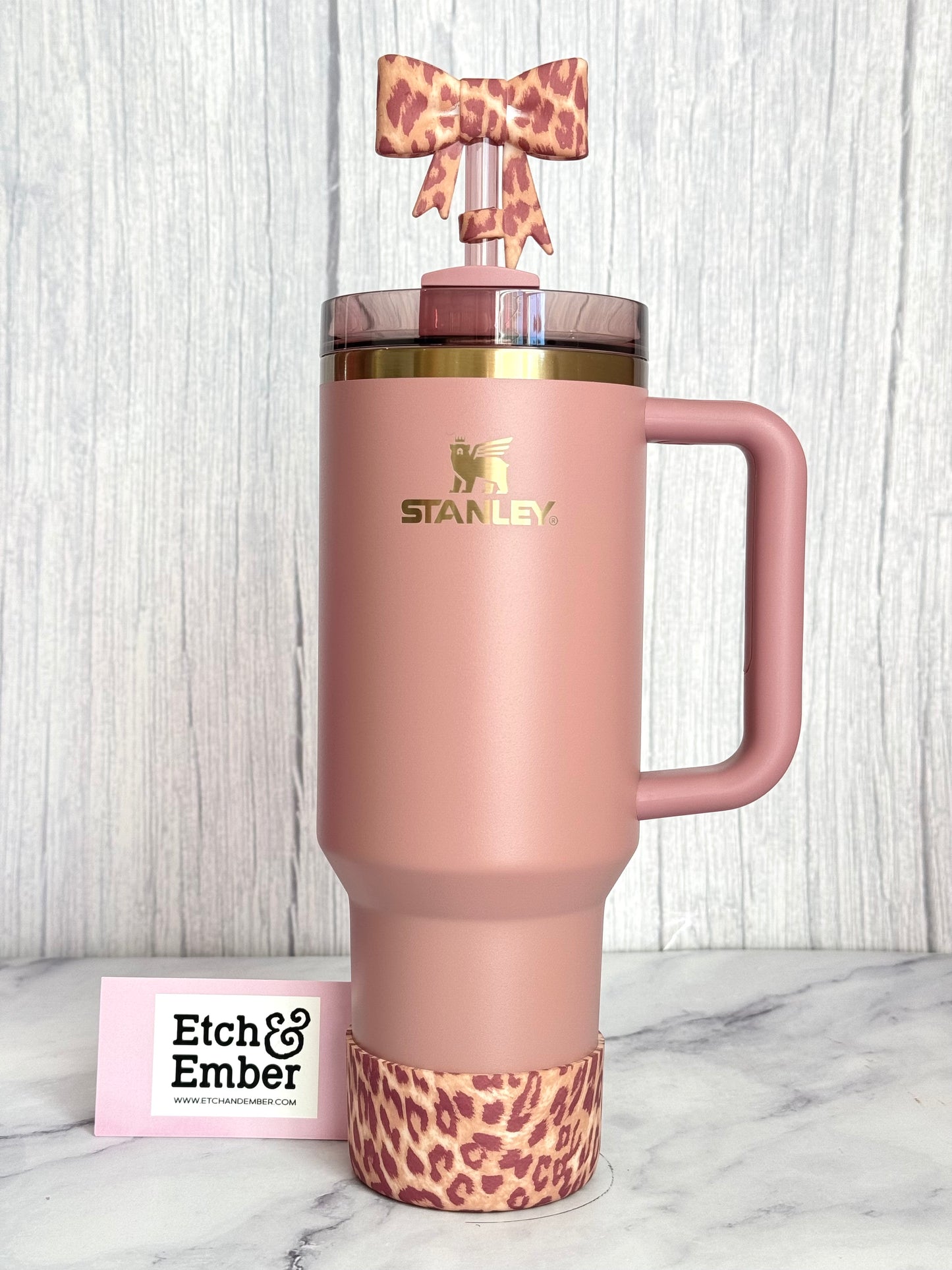 Pink Leopard Smooth Tumbler Boot -fits 20-40oz *Hydroprint*