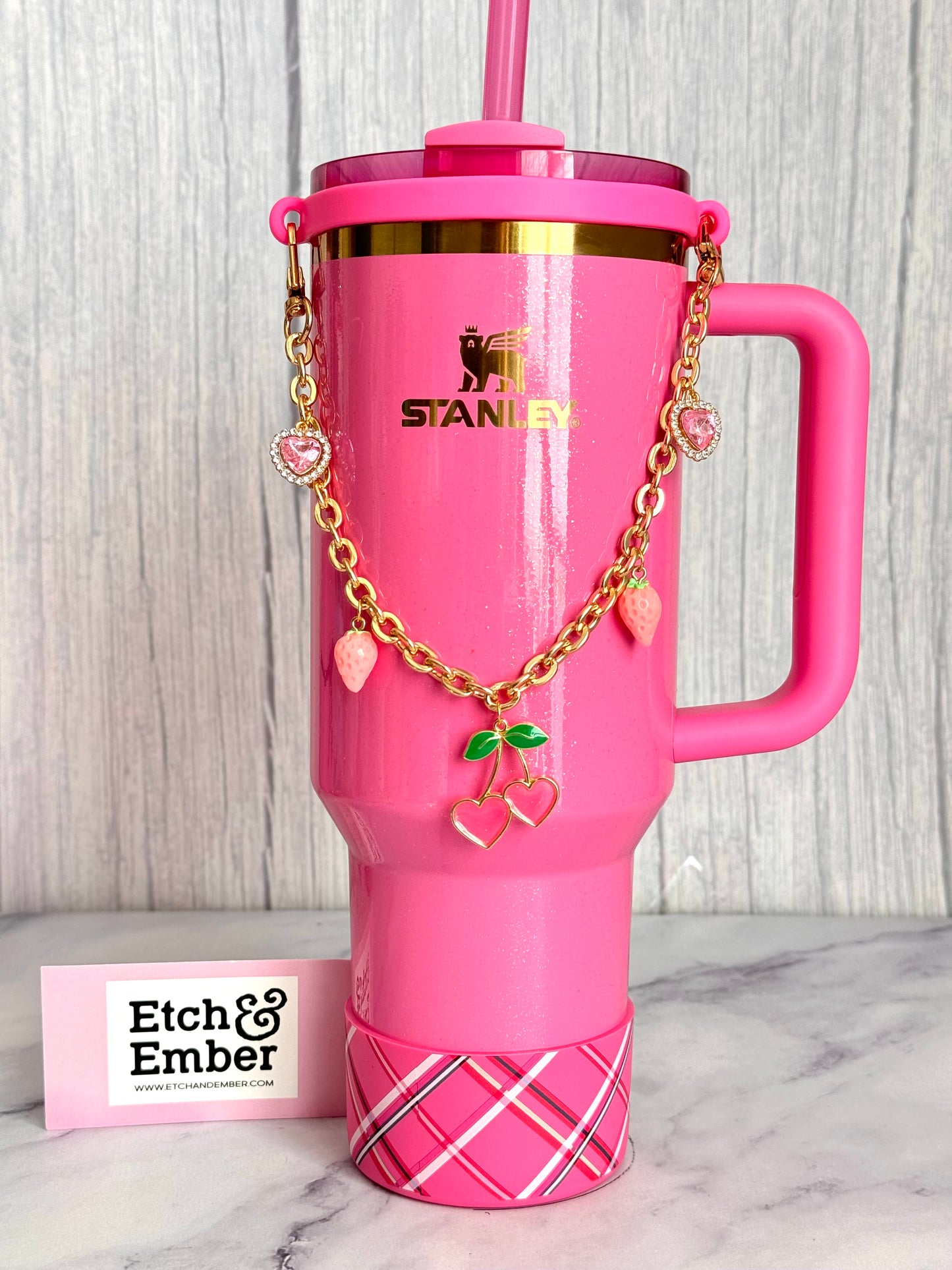 Cherry Love Deluxe Tumbler Charm Necklace