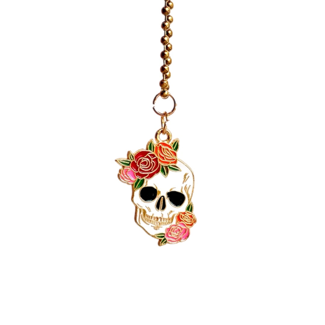 FLORAL SKULL Charm - Tumbler Handle Charm