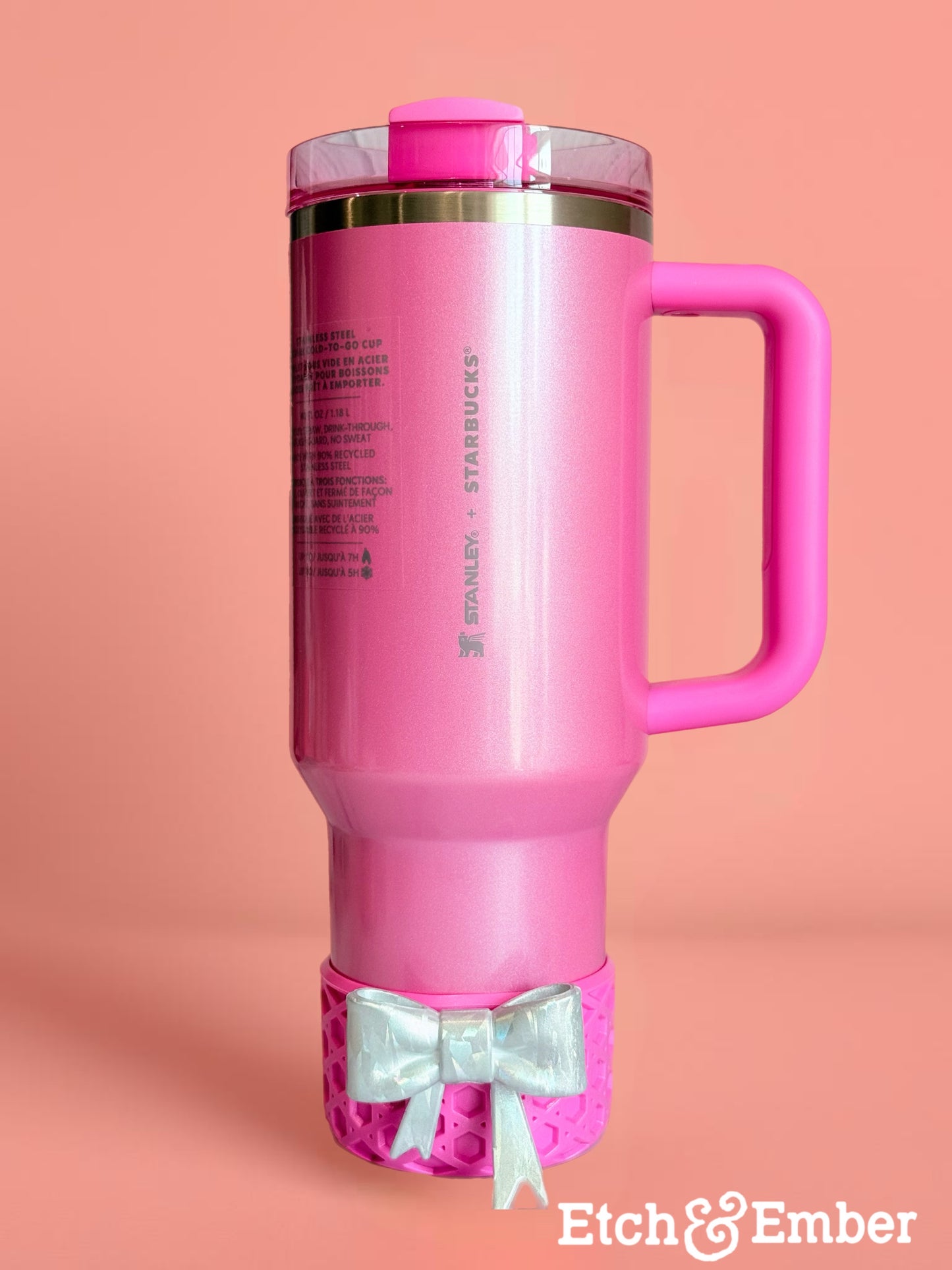 Popsicle Pink Coquette WAFFLE Tumbler Boot -fits 20-40oz