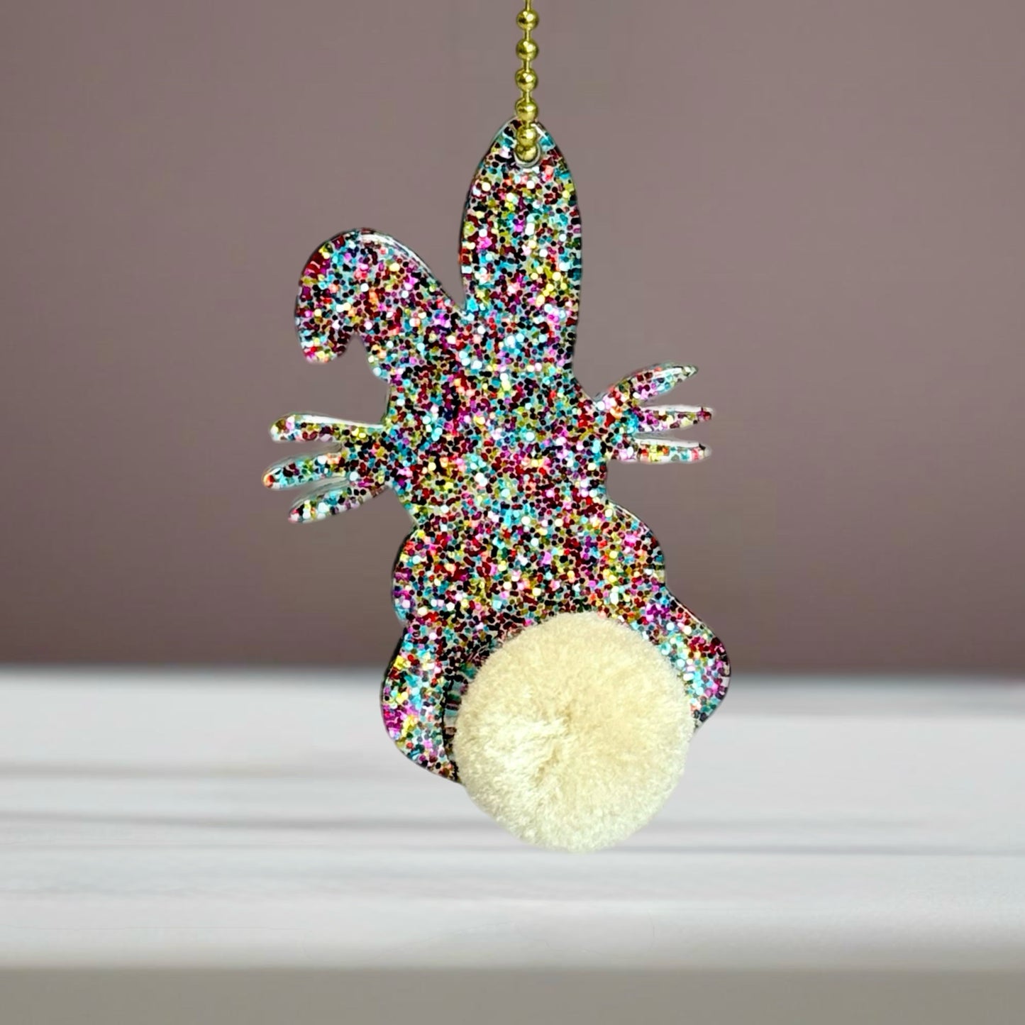 Glitter Bunny Charm - Tumbler Handle Charm