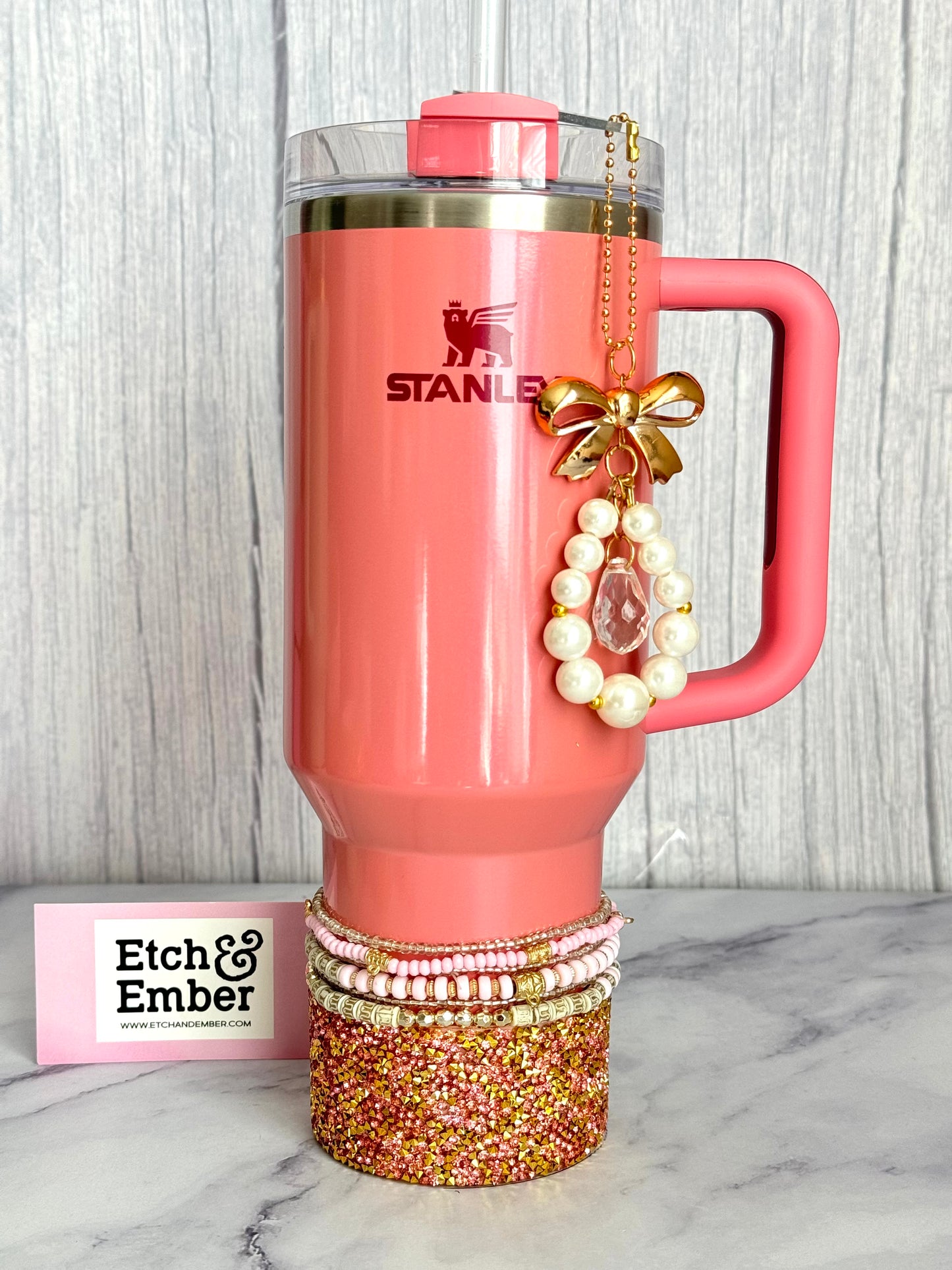 Glinda Pink Druzy Tumbler Boot -fits 20-40oz New!