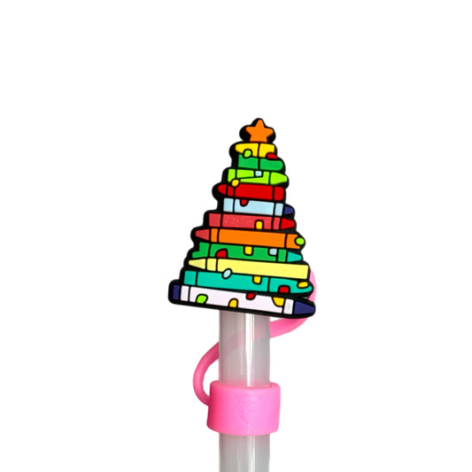 Colorful Christmas Tree Straw Topper