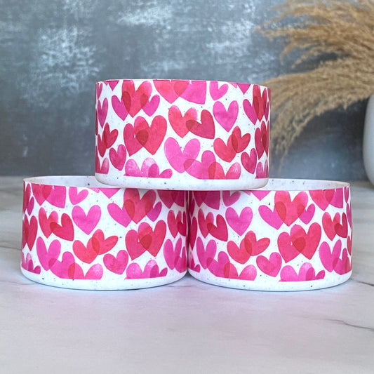 PAINTED HEARTS Tumbler Boot -fits 20-40oz NEW! Restock estimated 1-31 Valentine red pink