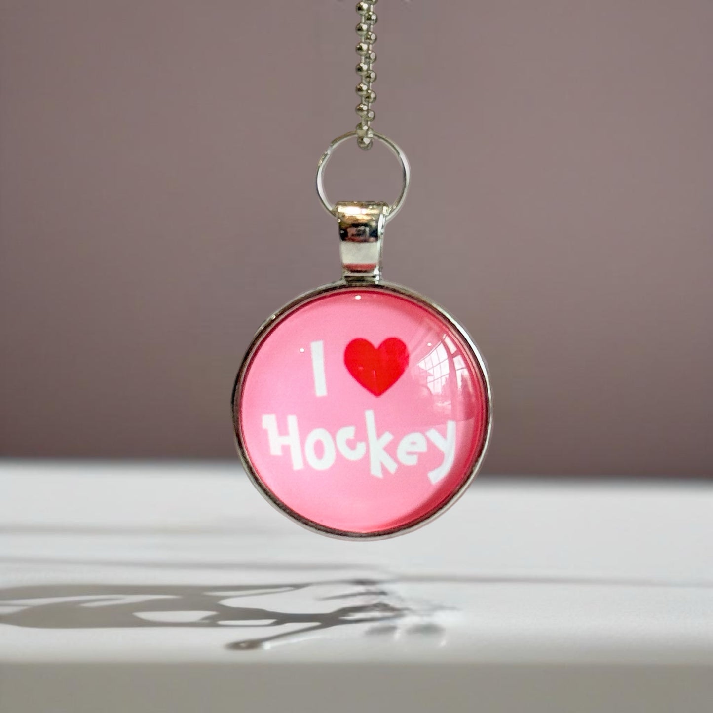 I Love Hockey Charm - Tumbler Handle Charm